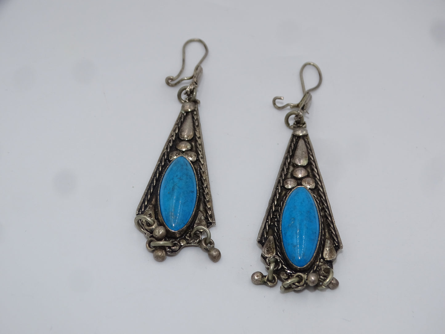 Vintage Türkis Berber Ohrringe Silber 925 Antik