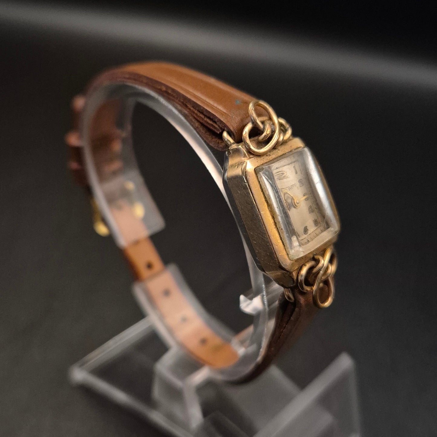 Elegante Vintage Damenuhr PROVITA mit Lederarmband, Goldfarben - Bild 7