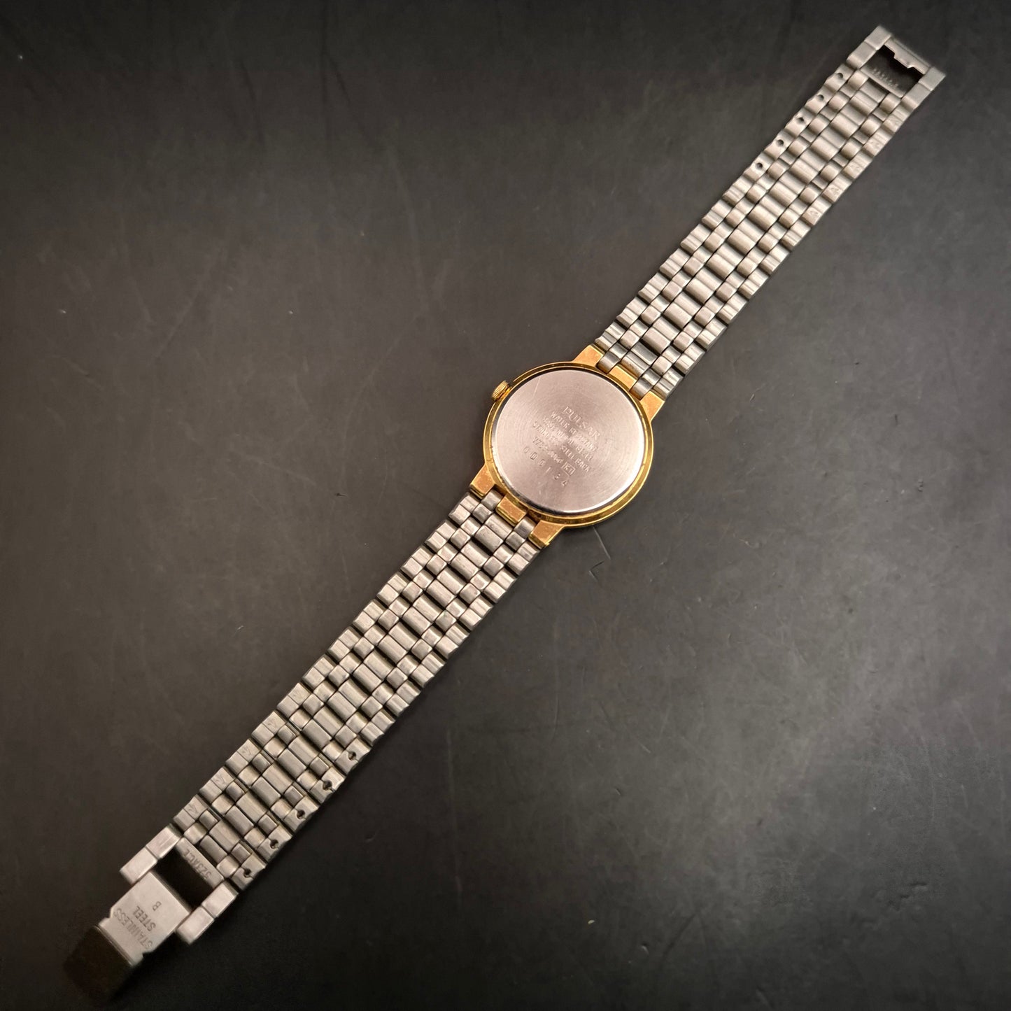 Vintage Pulsar Quarz Uhr Herren goldfarben mit Datum - Klassisch elegant - Bild 8