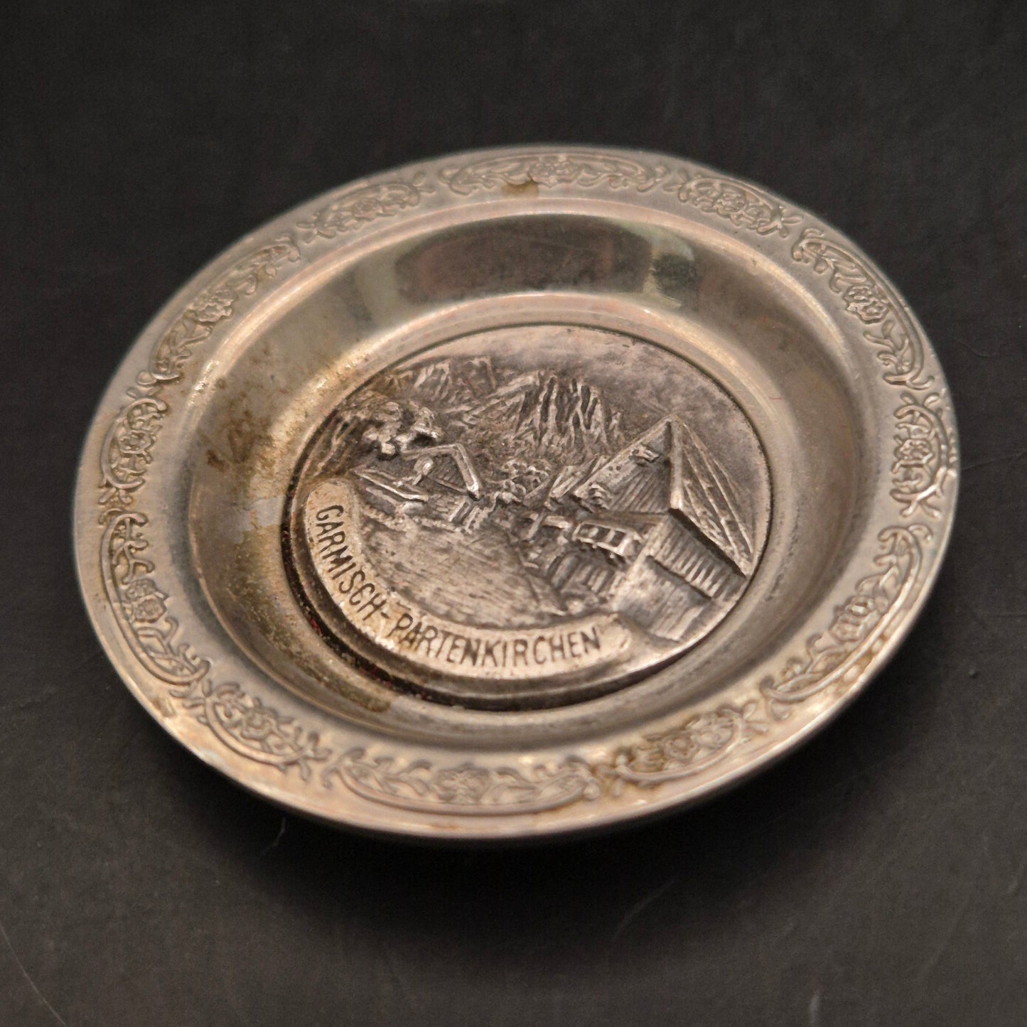 Vintage Souvenir Teller Garmisch-Partenkirchen, Metall - Bild 5