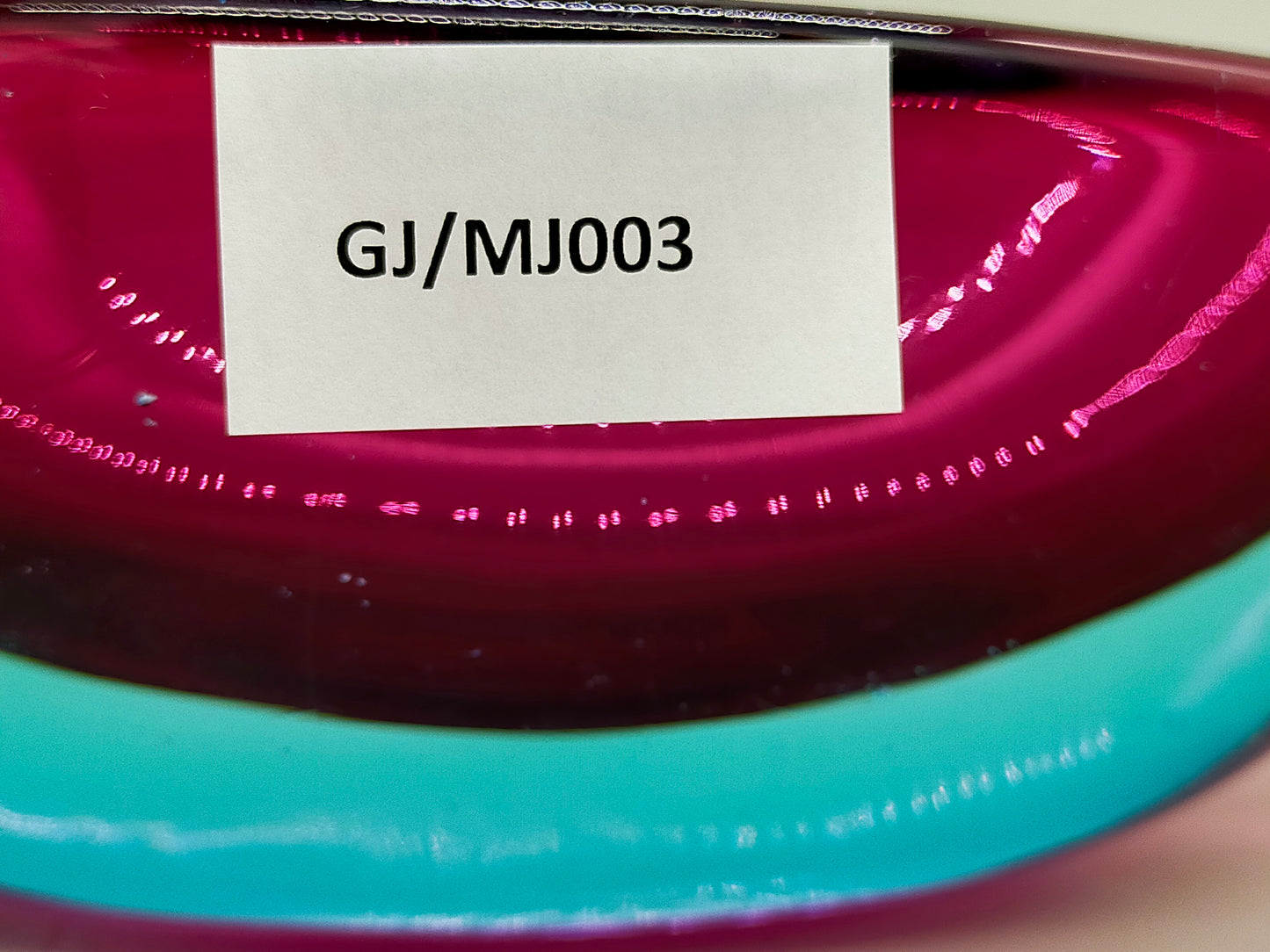 Edles Murano Glas Objekt Blau Pink – Handgefertigte Design Skulptur