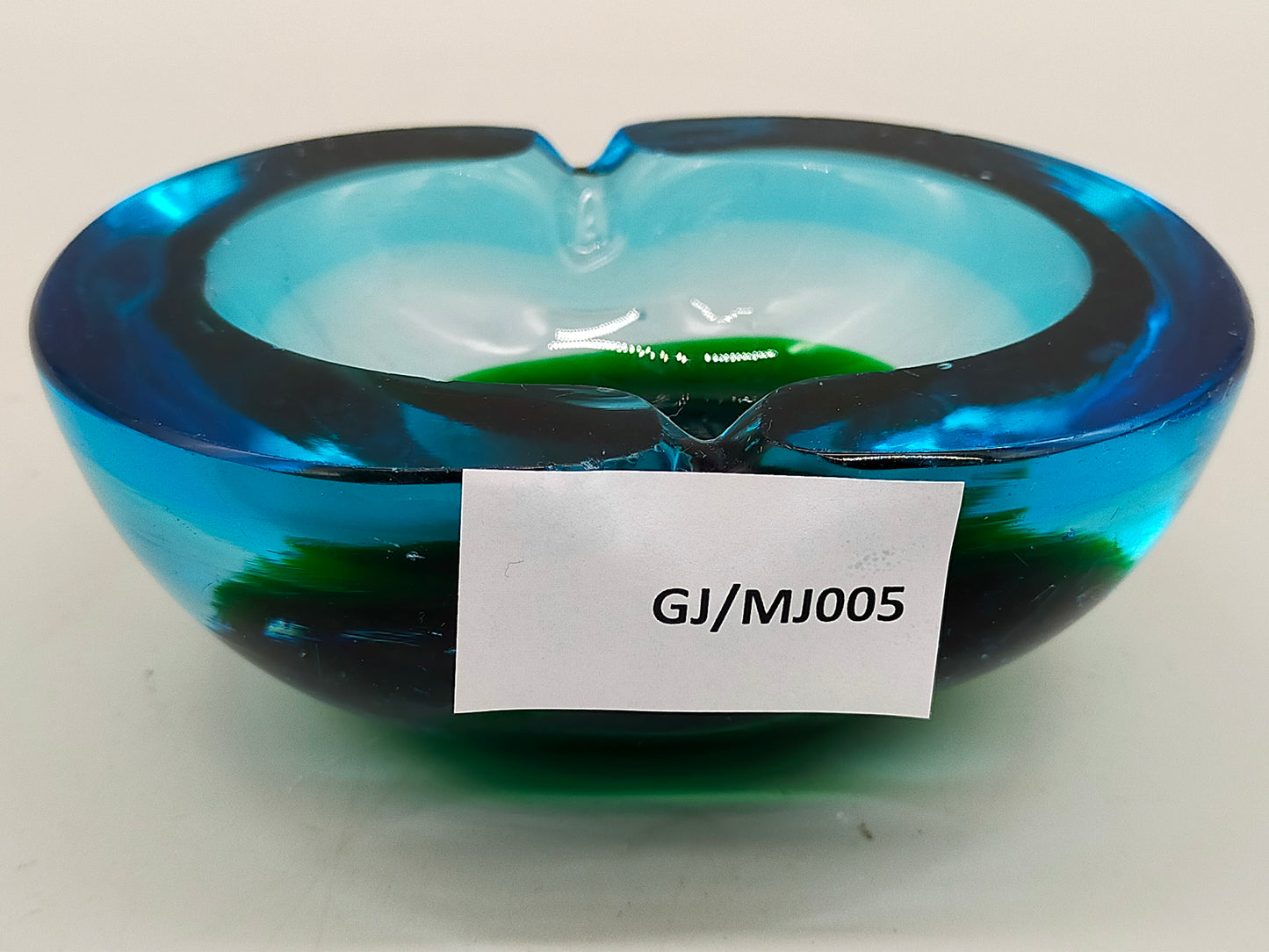 Vintage Murano Glas Aschenbecher Blau Grün – Massiv & Dekorativ