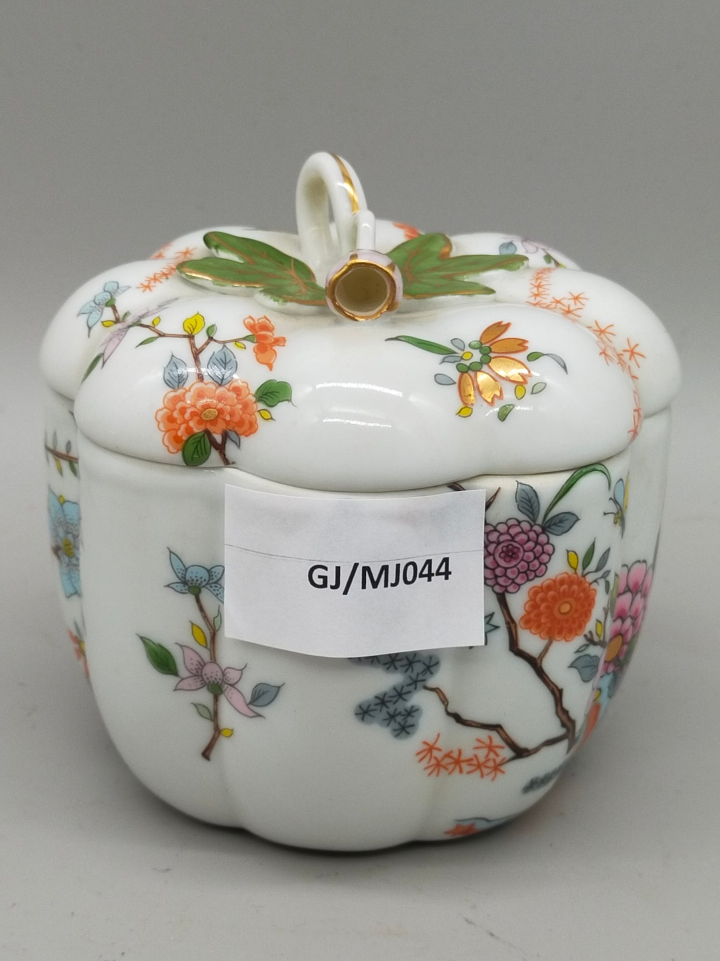 Aichi Seto Japan Porzellan Dose – Floral bemalt mit Deckel & Gold