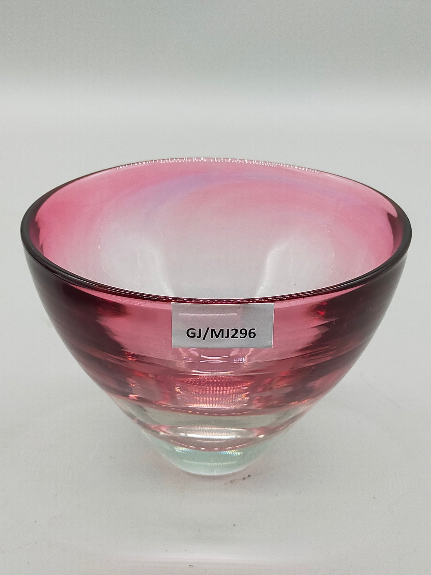 Elegante Murano Glas Schale – Kunstvolle Glasarbeit in Rosa und Weiß