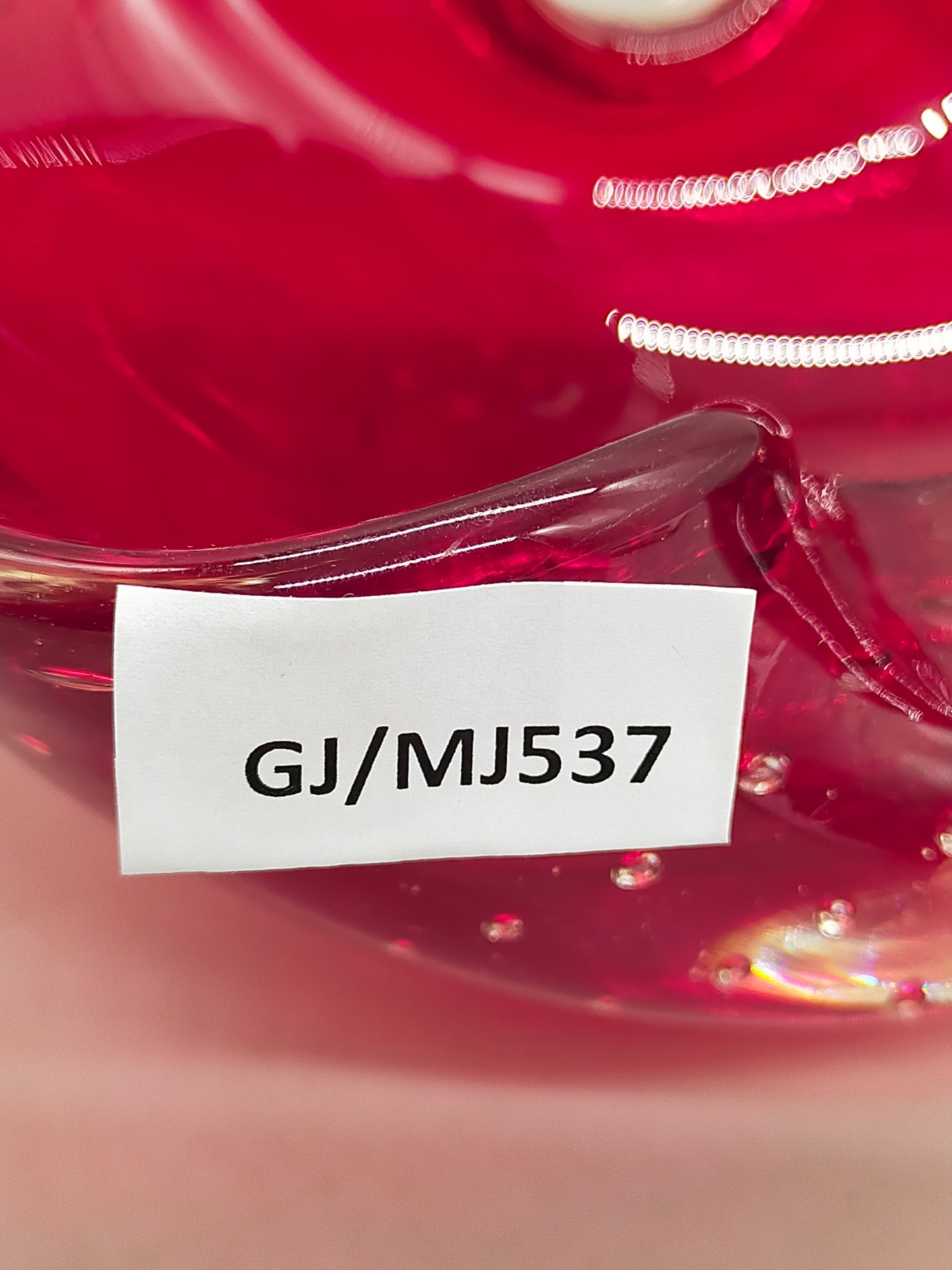 Murano Sommerso Schale – Rote Vintage Glas Schale