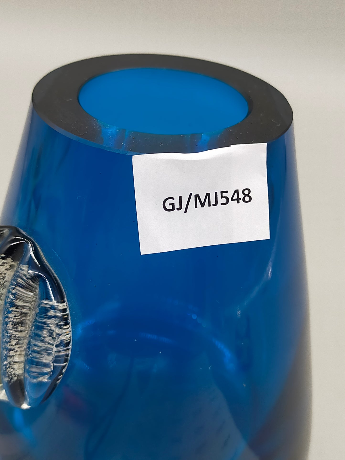 Blauer Murano Glas Vase – Modernes Design mit Struktur Element