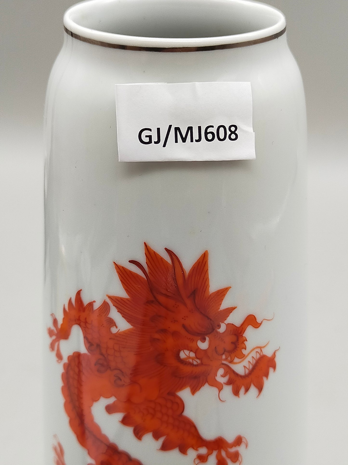 PGH Meißen Porzellan Set Roter Ming Drache mit edlem Goldrand