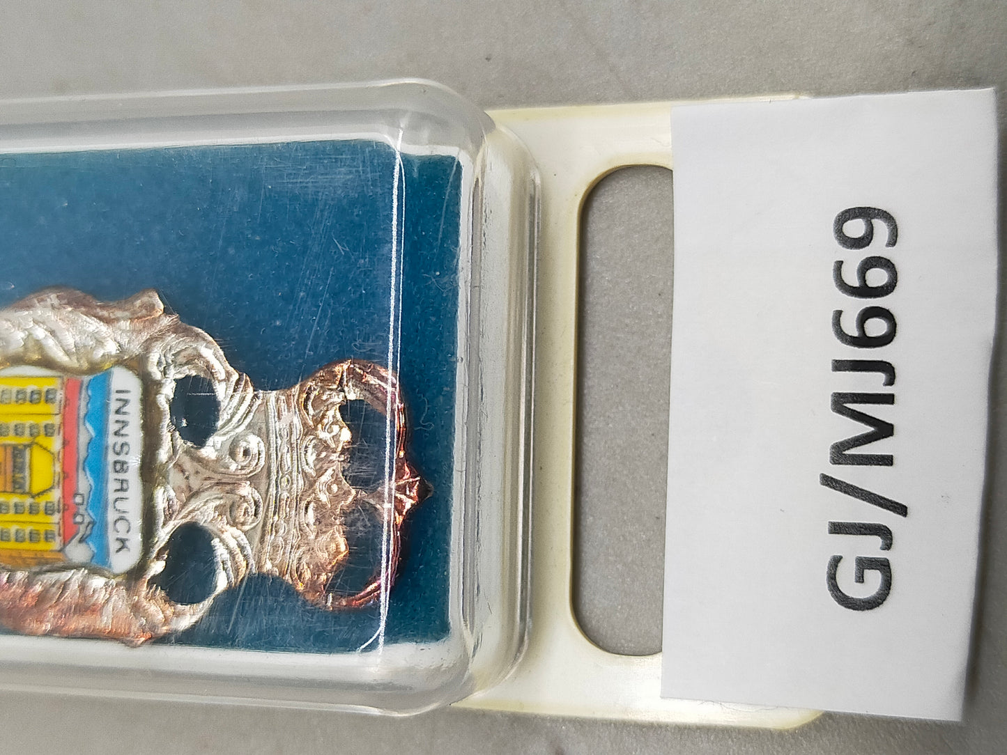 Silberner Souvenirlöffel Innsbruck Echt Versilbert mit Emaille-Wappen