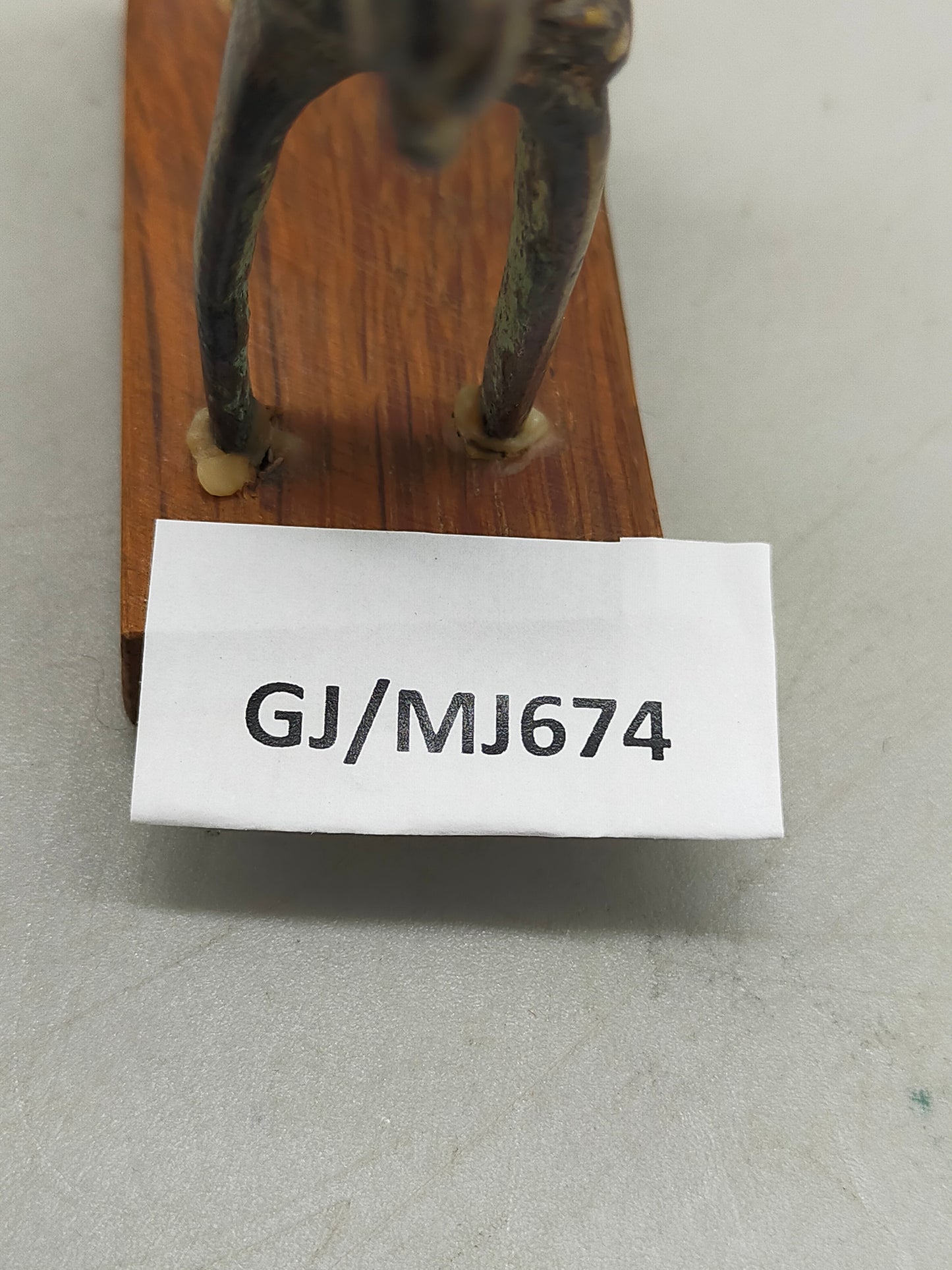 Antike Afrikanische Bronze Figur Reiter auf Pferd mit Schild