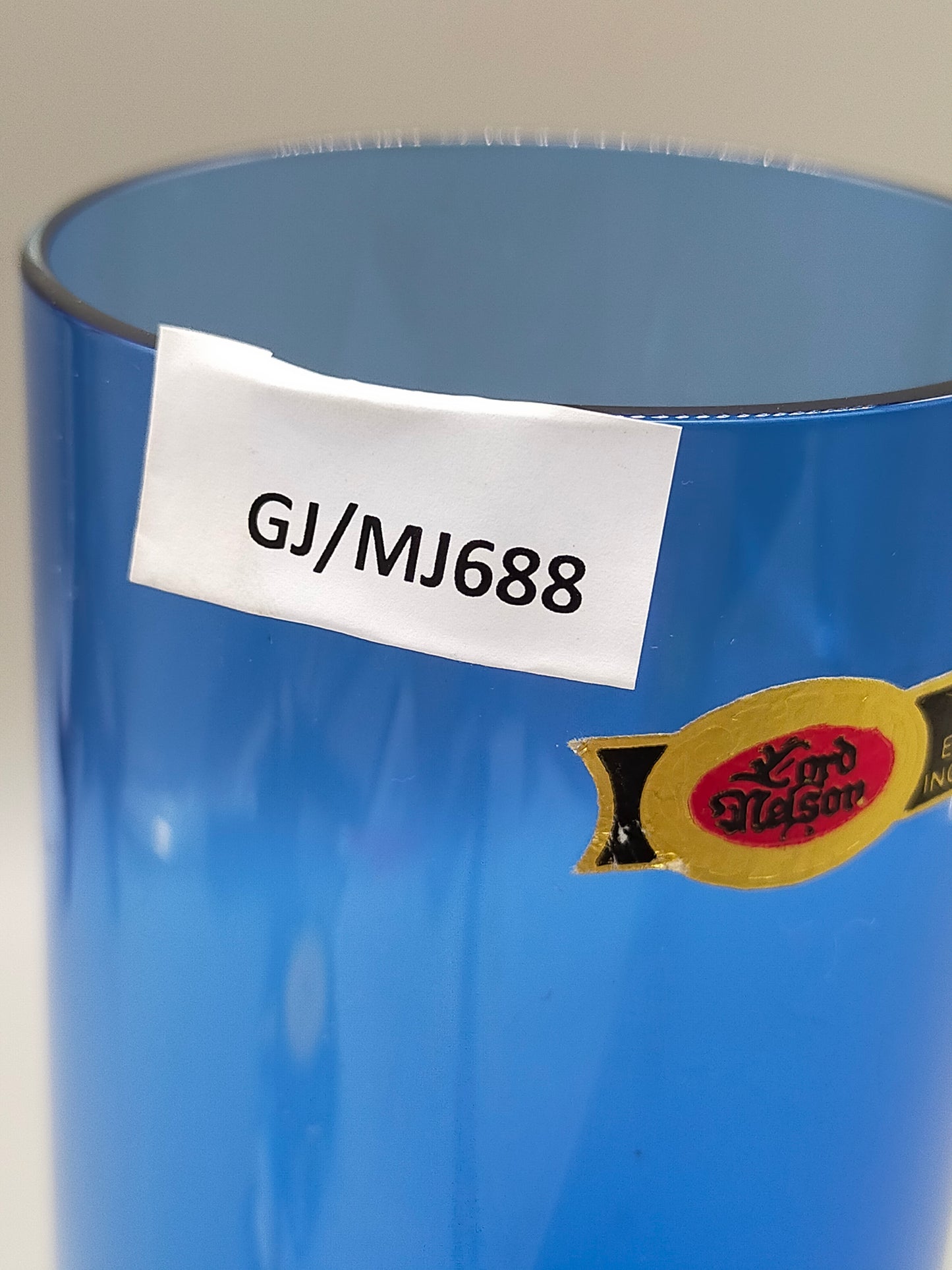 Edle Ingridglas Glas Vase Blaues Kunstglas der Serie Lord Nelson