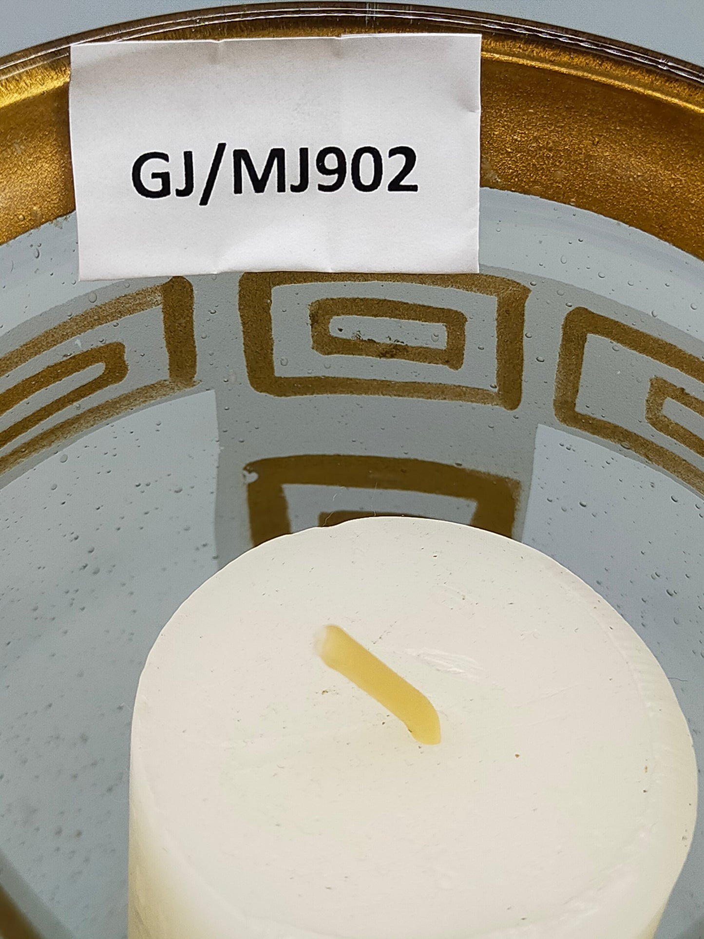 Edler Glas Windlicht Pokal mit Golddekor Antiker Stil