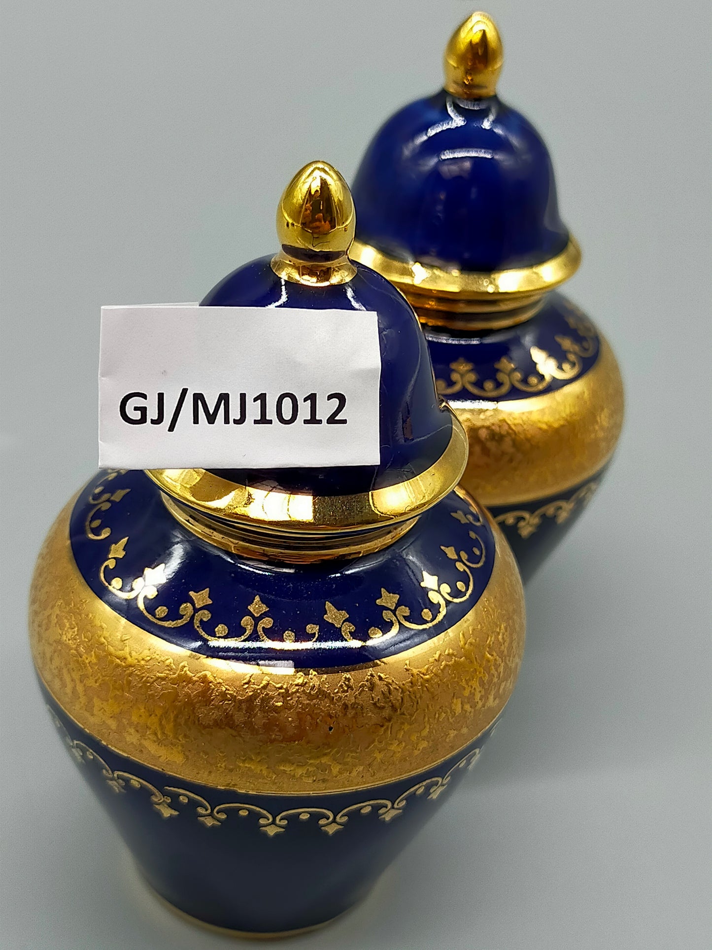 Royal KPM Porcellan Bavaria Deckelvasen Echt Cobalt mit Golddekor