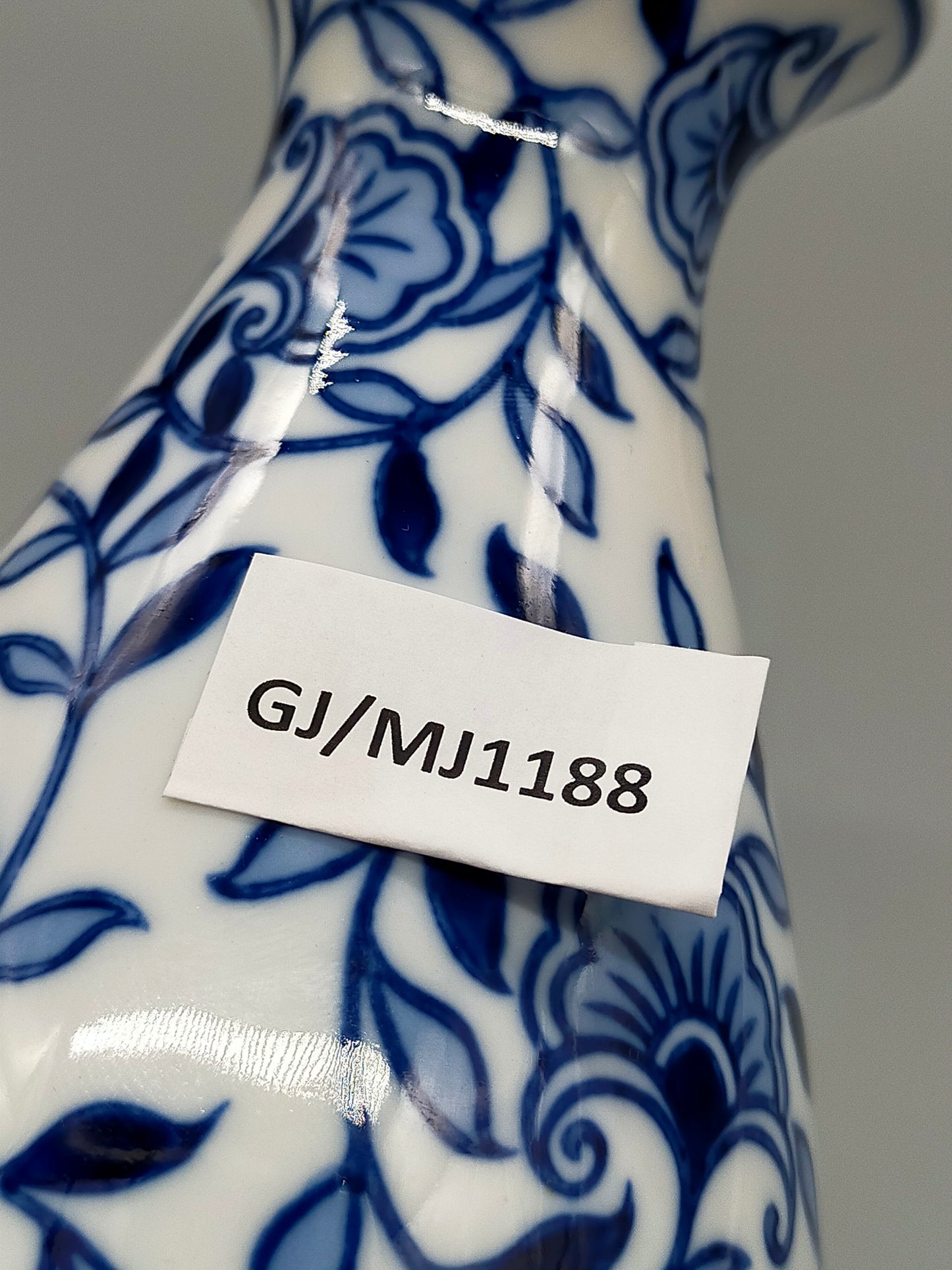 Klassische Strauss Home Porzellan Vase Blau-Weißes Blumendesign