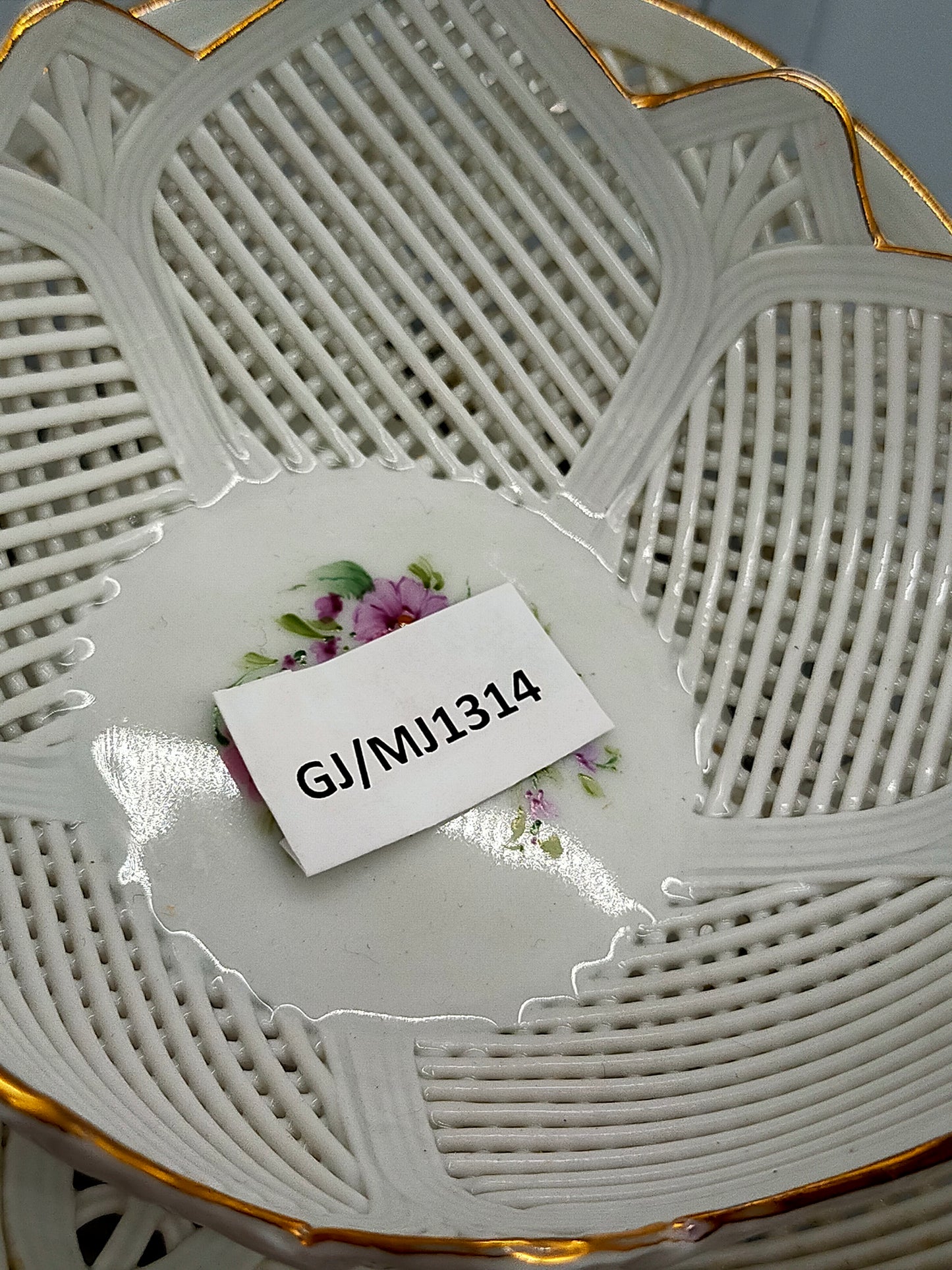 Klausenburg Porzellan Körbchen Set Durchbruchmuster mit Blumendekor