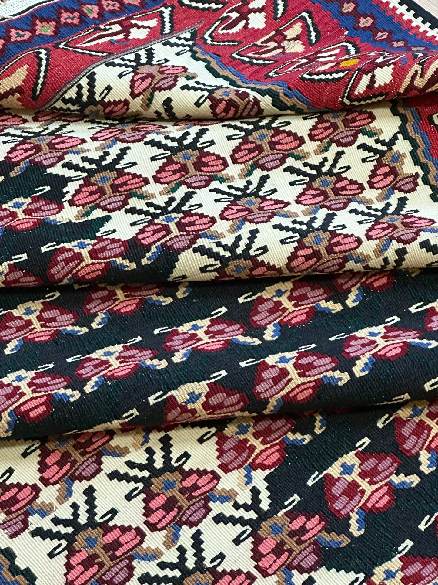 Orientteppich handgeknüpft 166 x 110 cm Senneh Bidjar Kelim