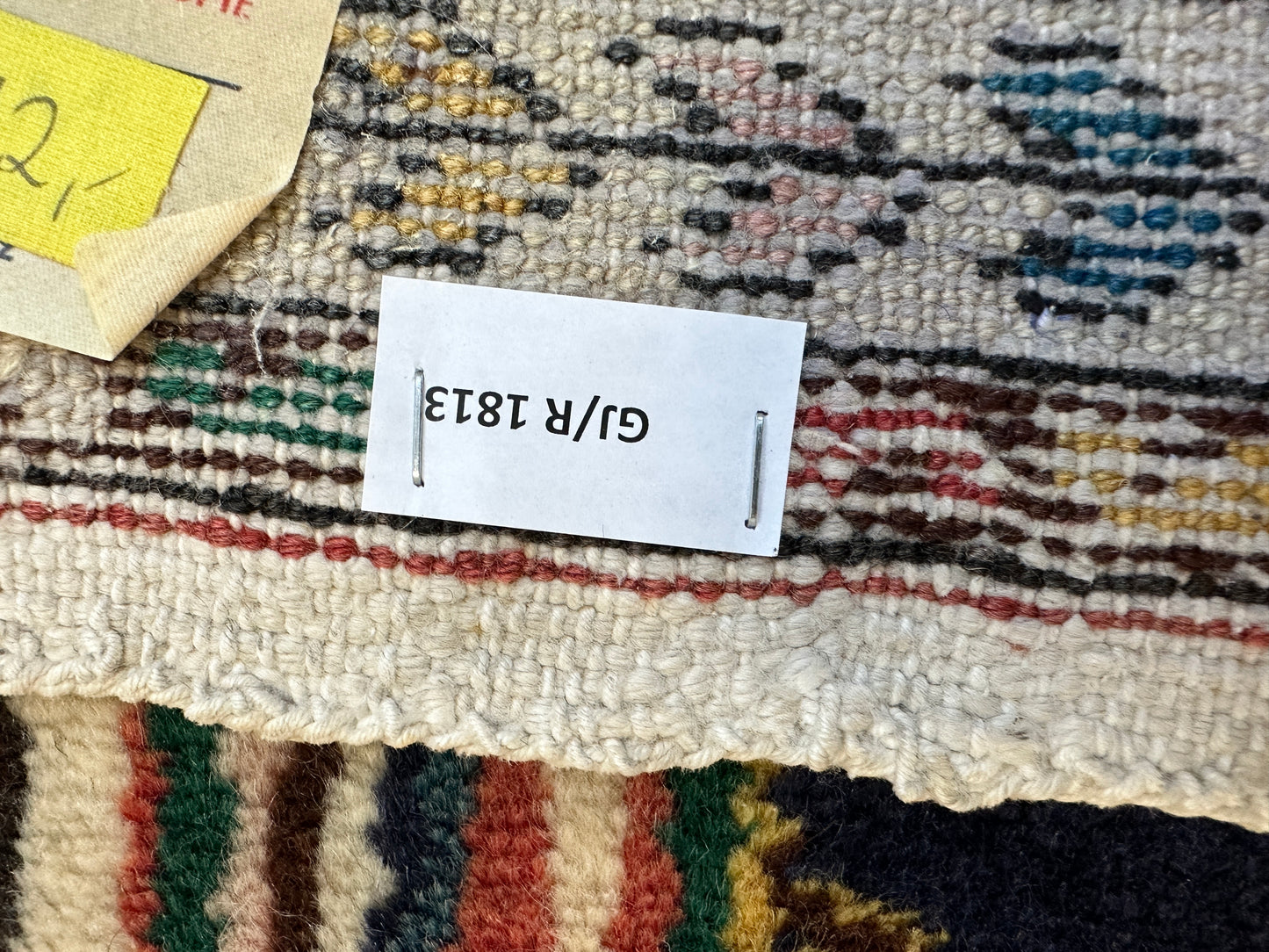 Handgeknüpfter Perser Orientteppich Hamadan Art Deco Naturfarben 90x64 cm