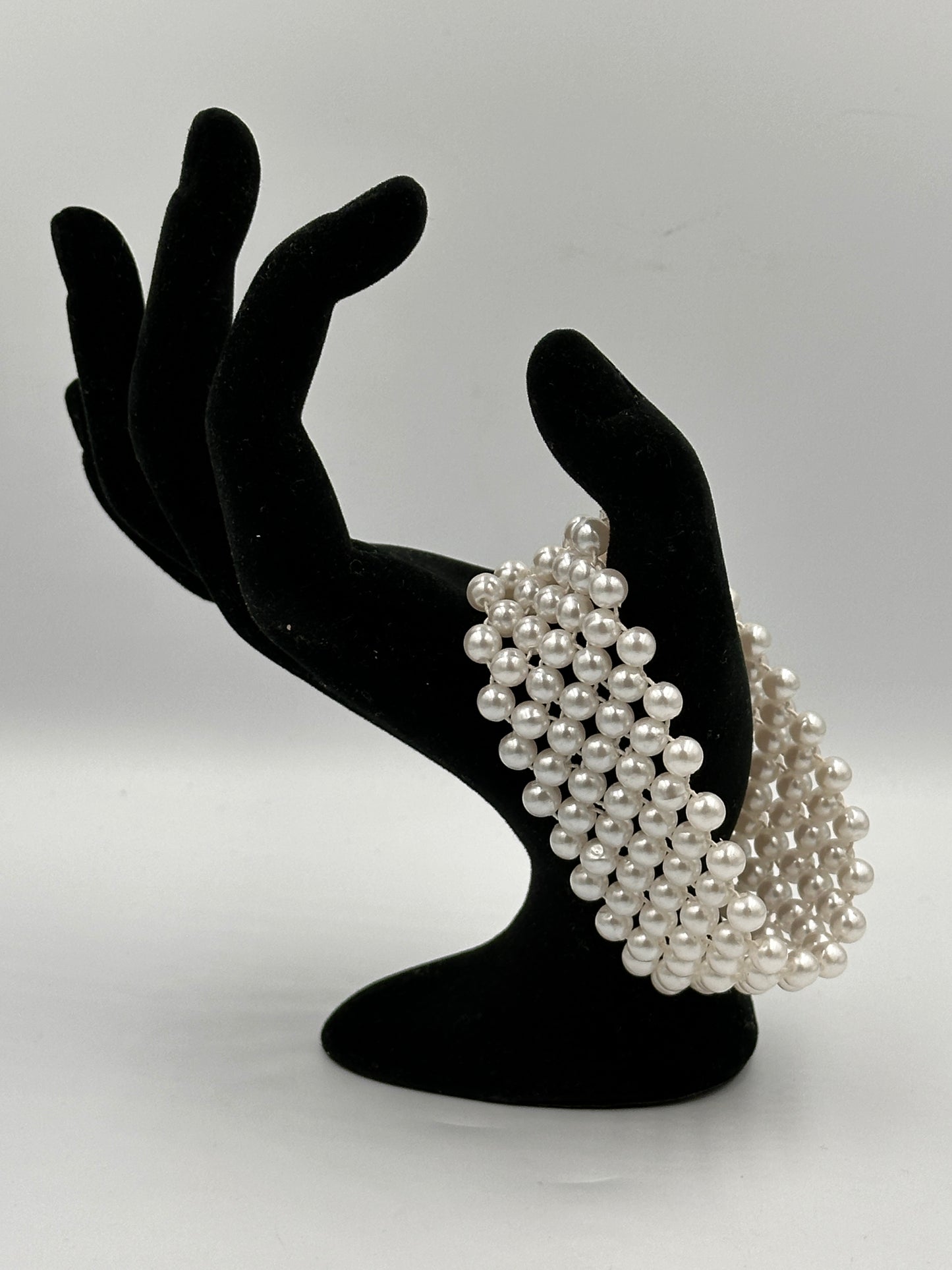 Vintage Mehrreihiges Perlen Stretch Armband - Weiß