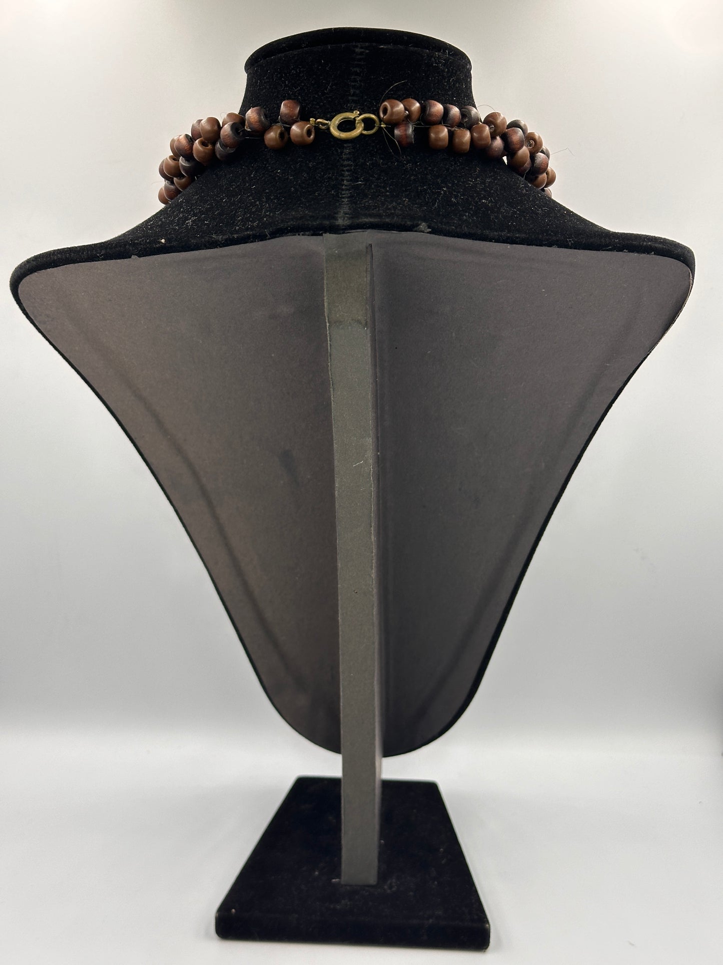 Vintage 2-Strang Gedrehte Holzperlenkette