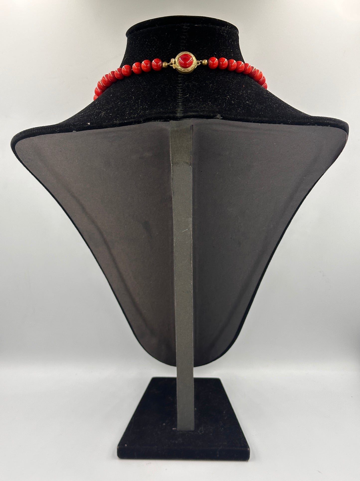 Vintage Perlenkette in Korallenrot mit Abstufung