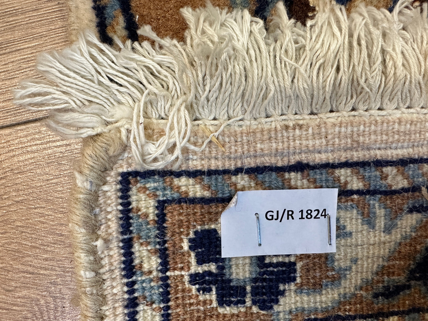 Handgeknüpfter Perser Orientteppich Nain Täbriz Jugendstil Naturfarben 81x58 cm