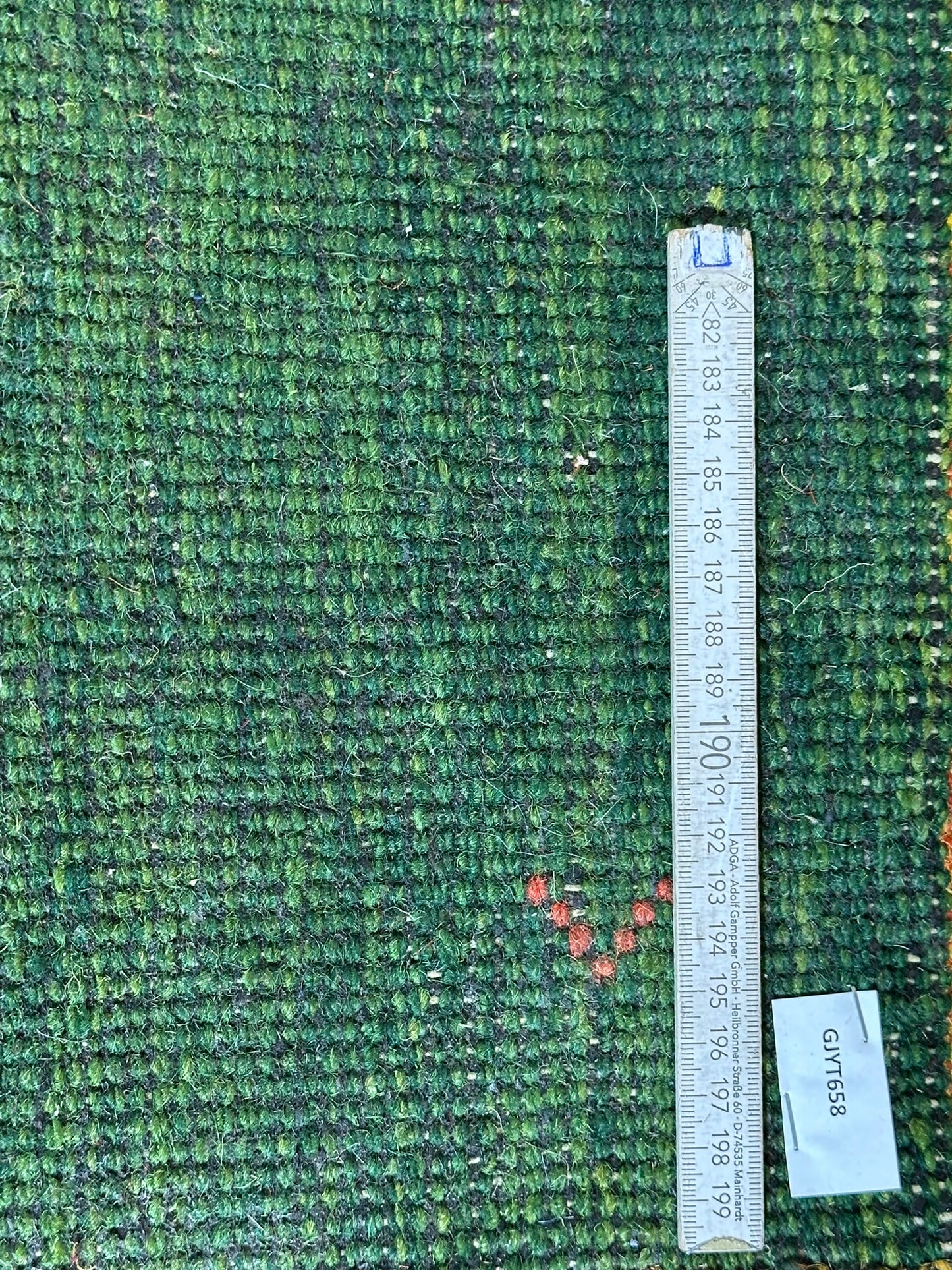 Orientteppich handgeknüpft Indo Gabbeh Grün 125x60 cm