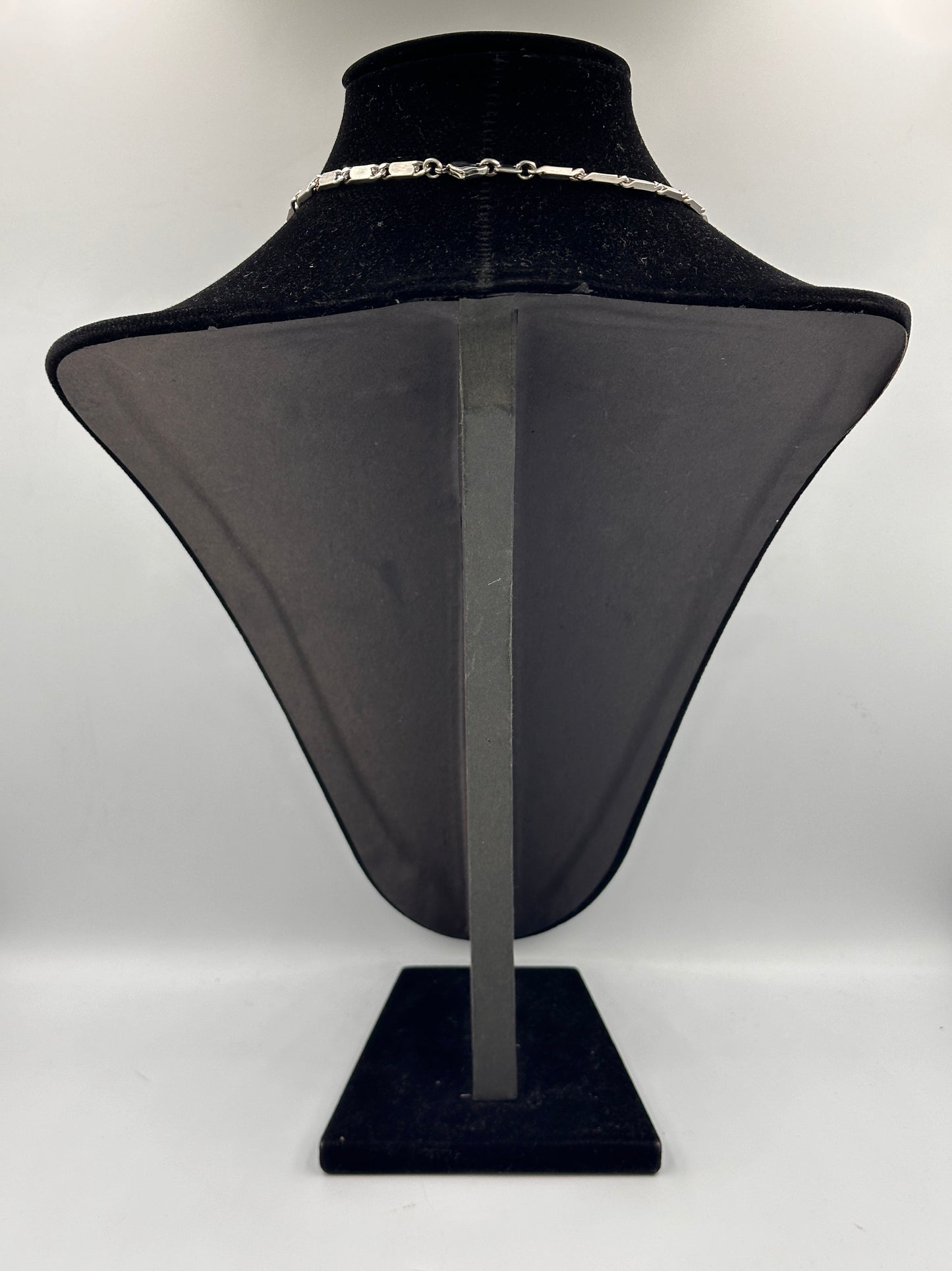 Vintage Silberfarbene Plattenkette