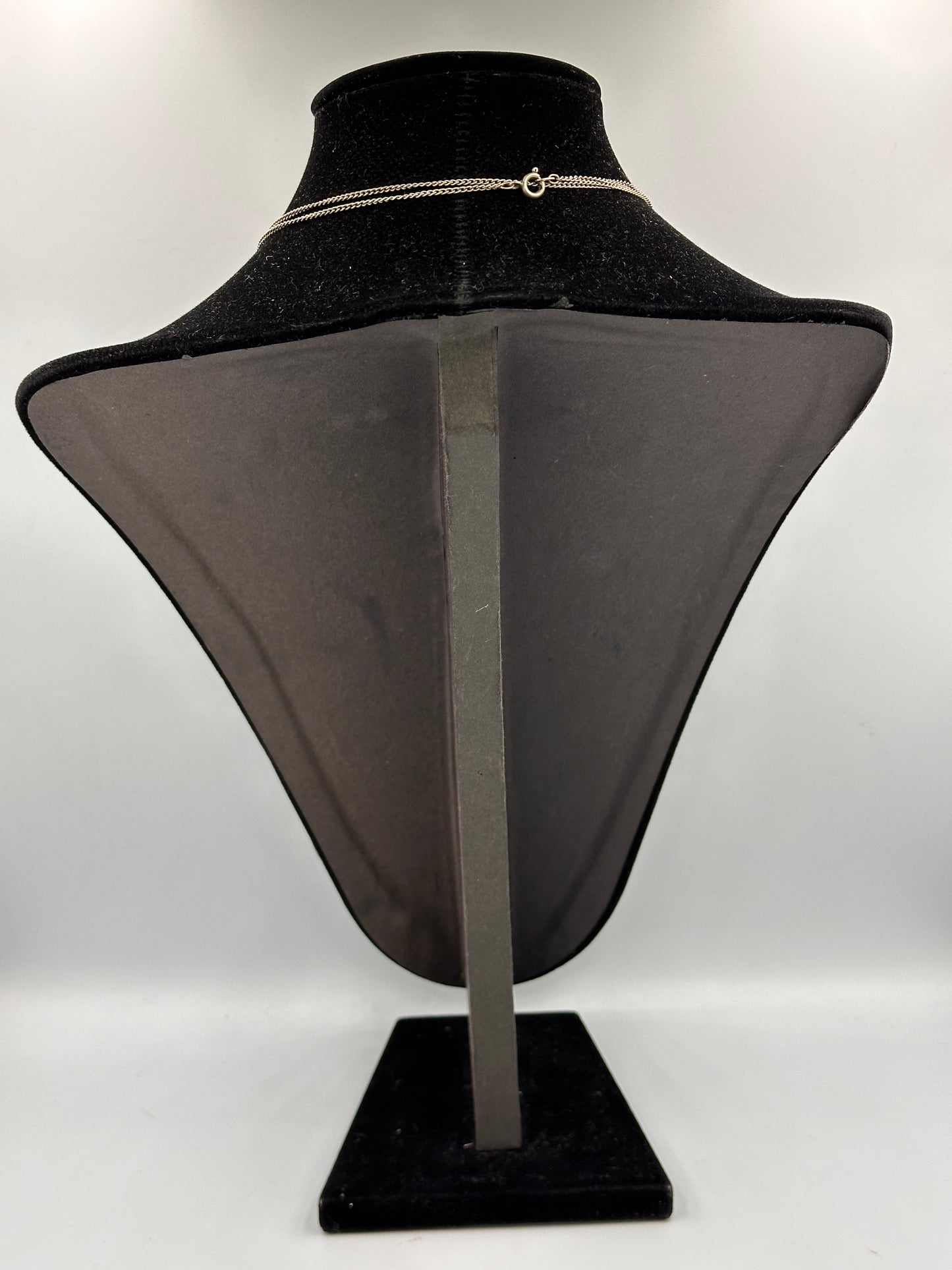 Vintage Lange Silber 835 Halskette mit Globus Anhänger