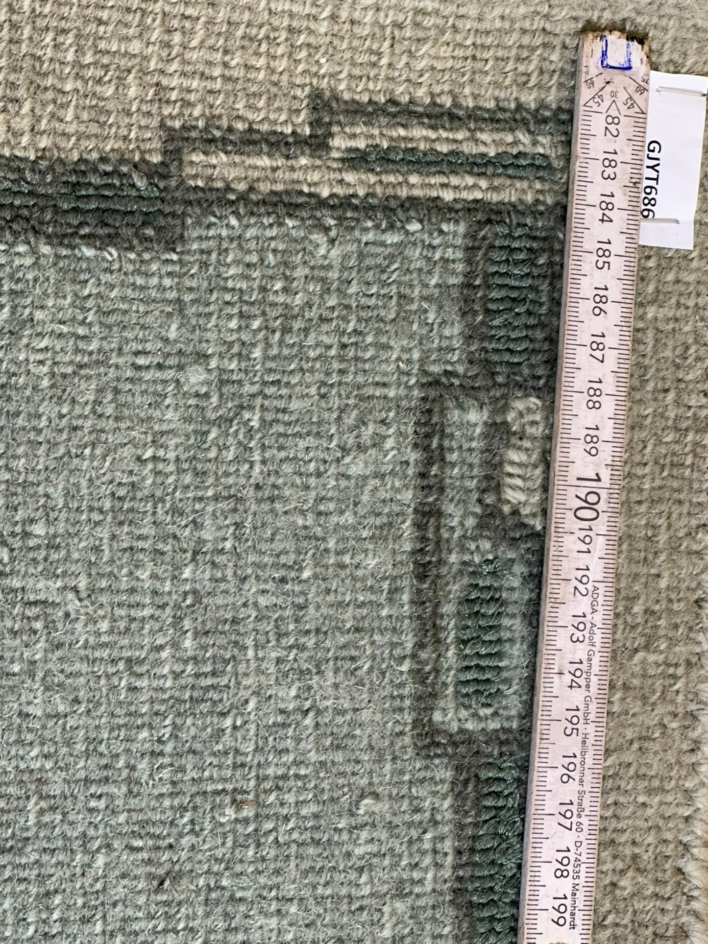 Indischer Gabbeh Orientteppich Handgeknüpft Grün Sage 158x93 cm
