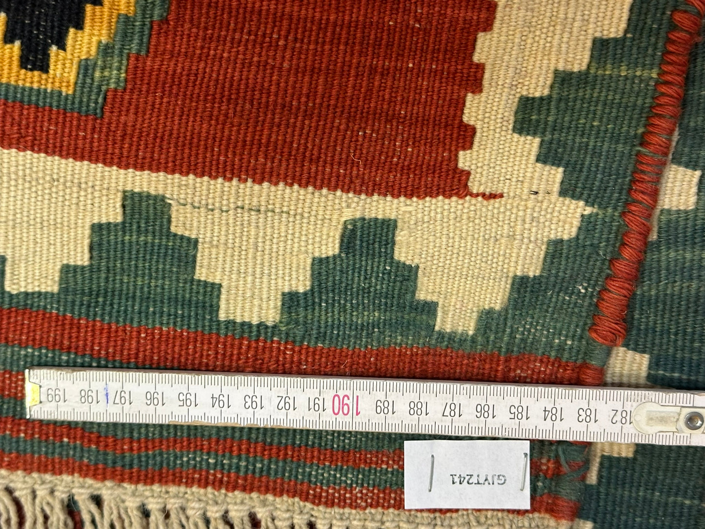 Antik Orientteppich handgeknüpft 285x191 cm Kazak Kelim naturfarben