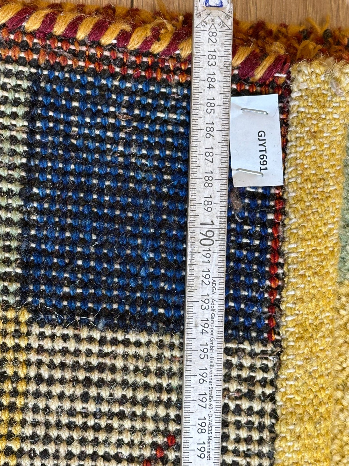 Indischer Gabbeh Orientteppich Handgeknüpft Gelb Bunt 140x70 cm
