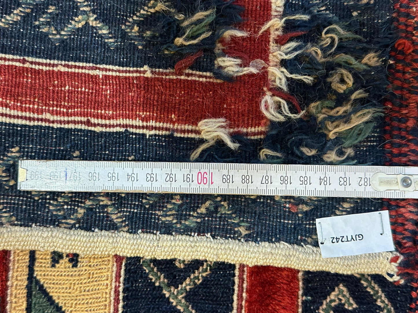 Antik Orientteppich handgeknüpft 255x195 cm Kazak Kelim naturfarben