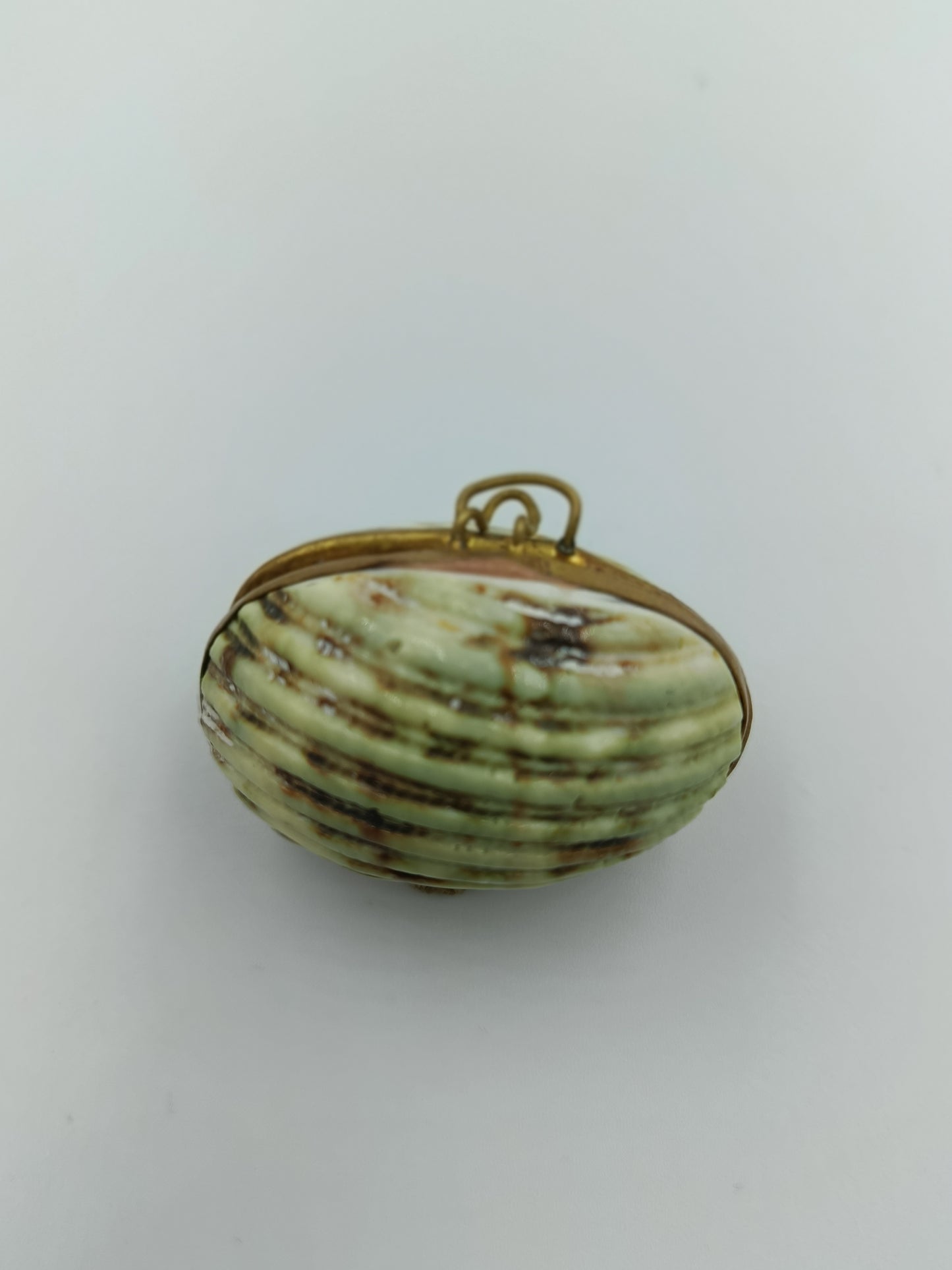 Muschel-Dose mit Messingfassung