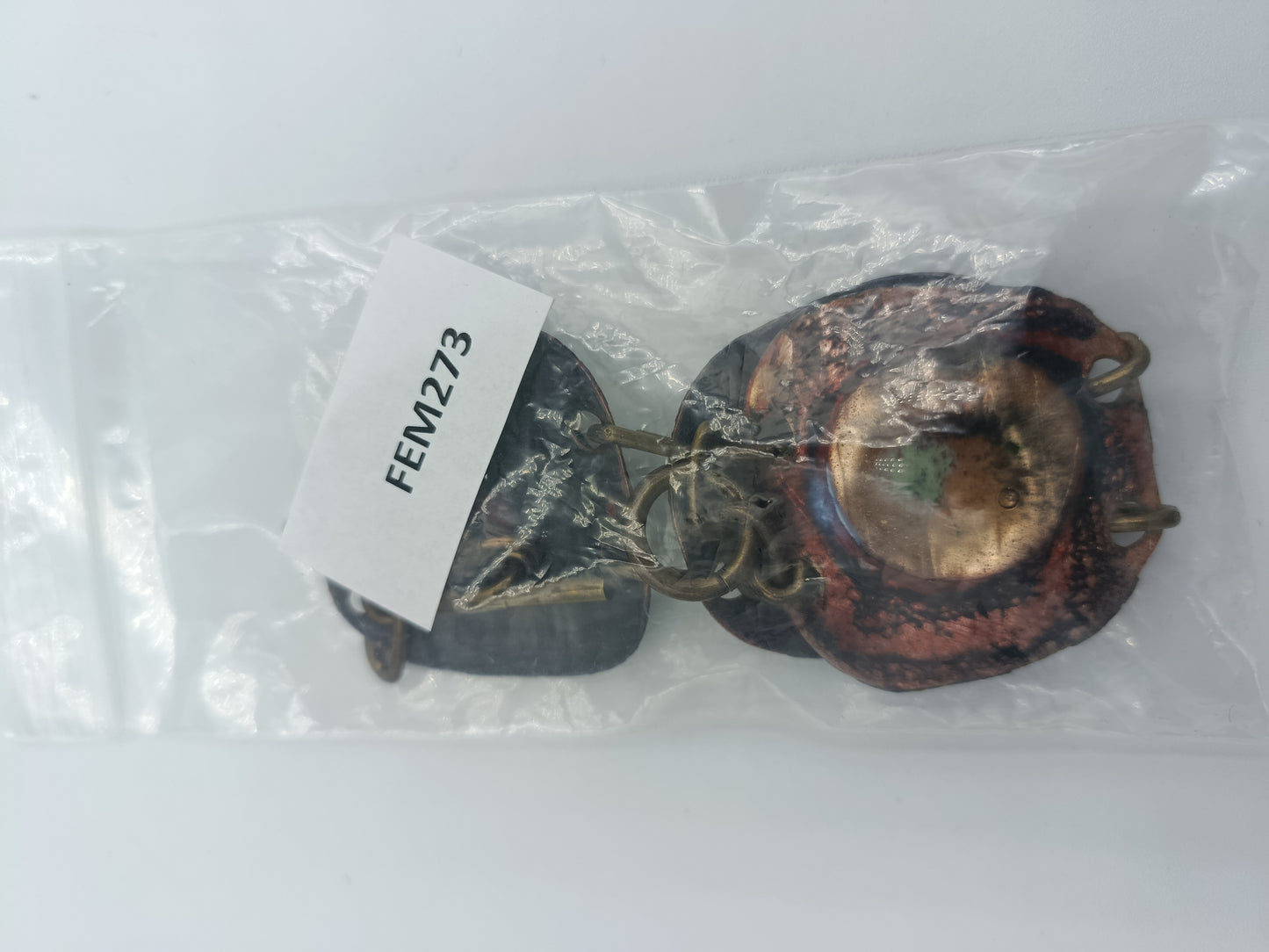 Vintage Kupferarmband mit Emaille-Elementen