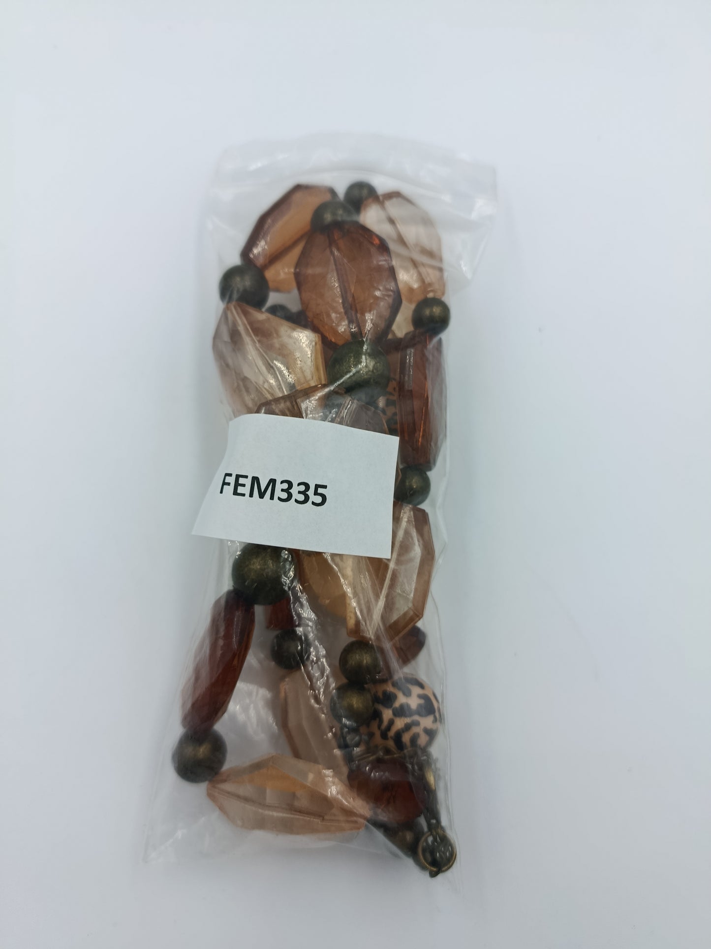 Lange Statement-Kette mit Glas- und Musterperlen