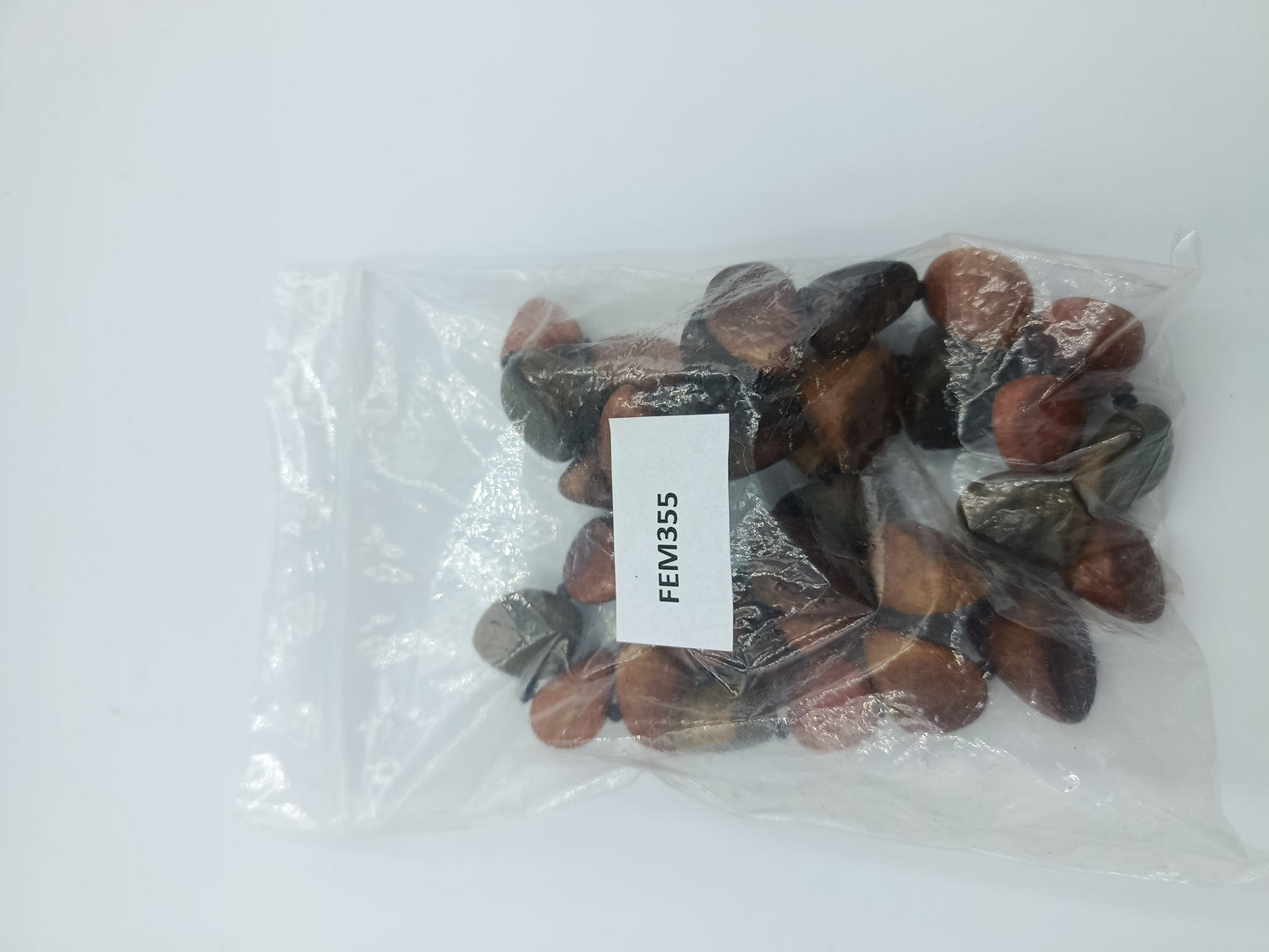 Naturholz-Halskette in warmen Erdtönen