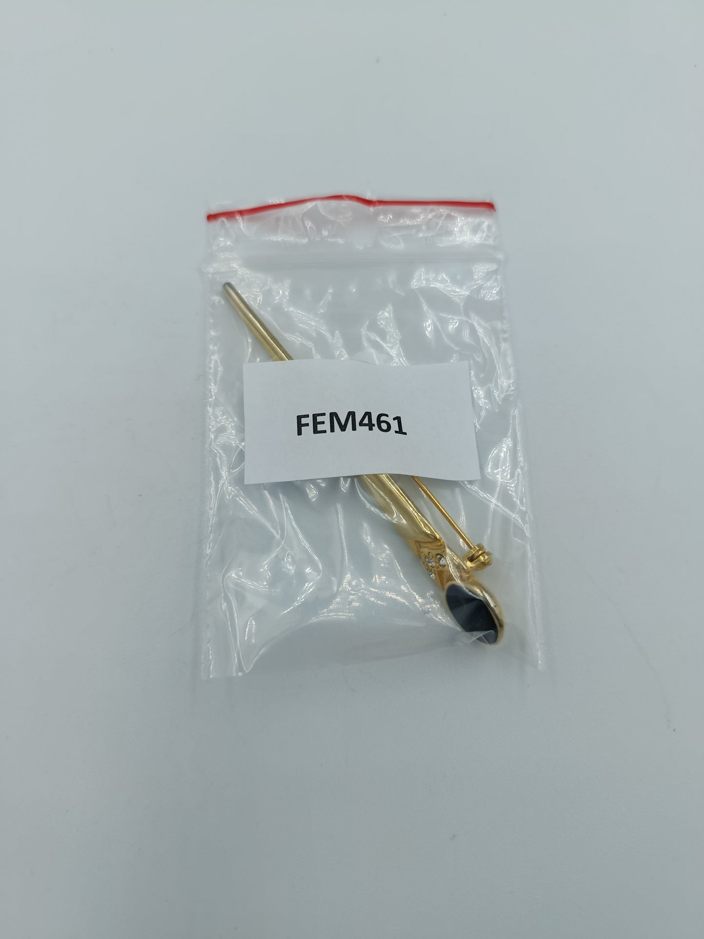 Elegante Brosche in Goldoptik mit Onyx & Strass