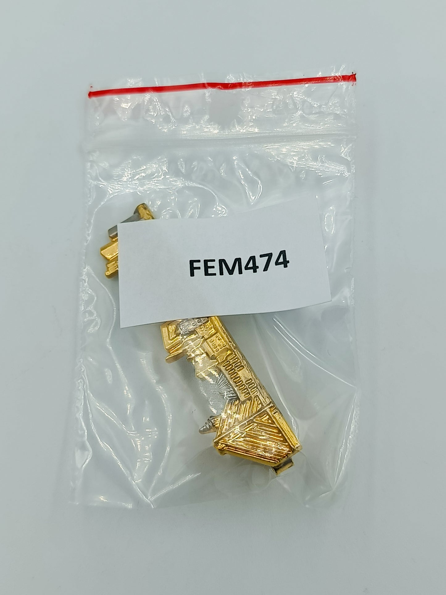 Vintage Krawattenklammer „Stadtansicht“ vergoldet