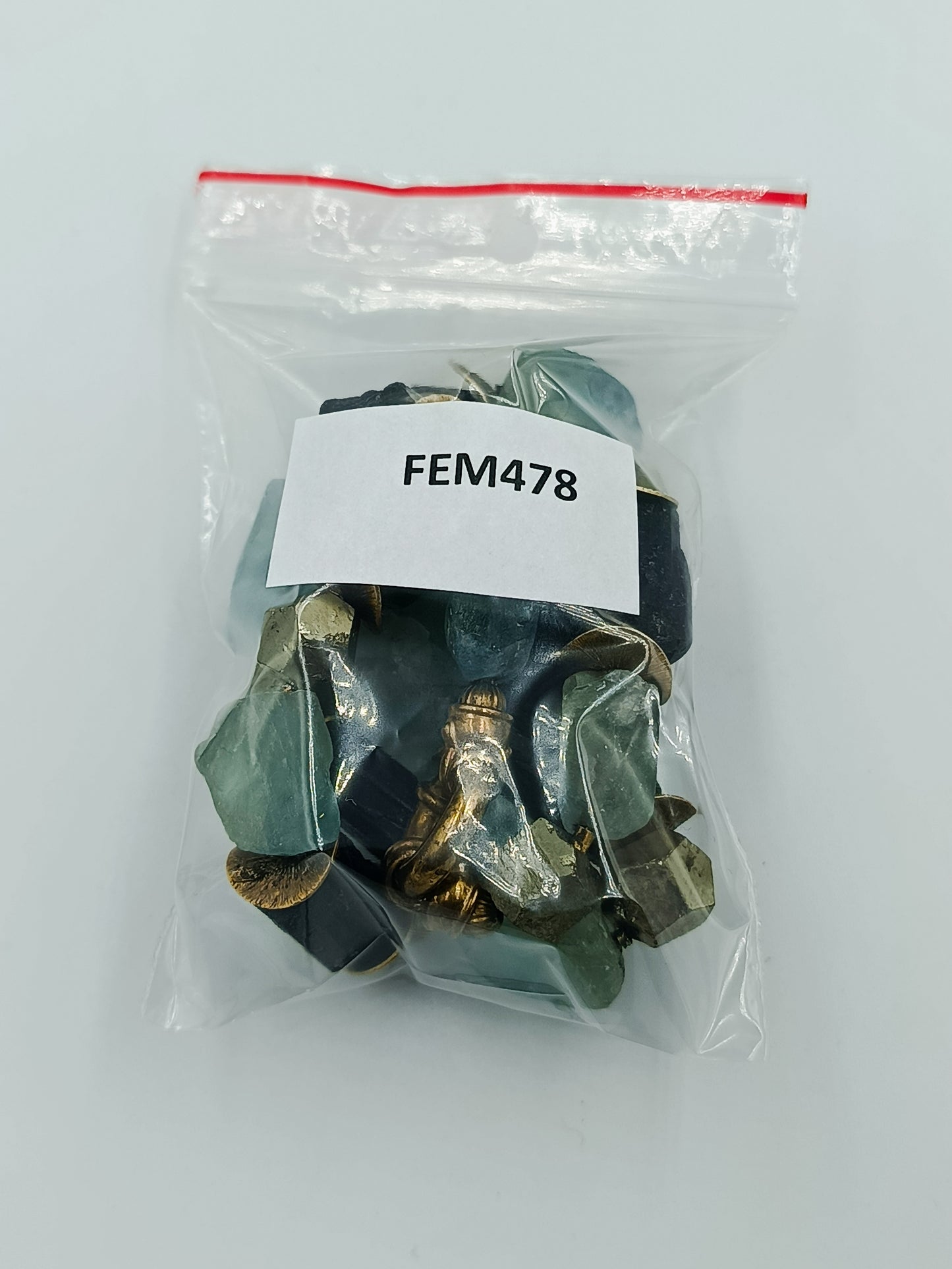 Edelstein-Collier mit Aquamarin, Turmalin & Pyrit