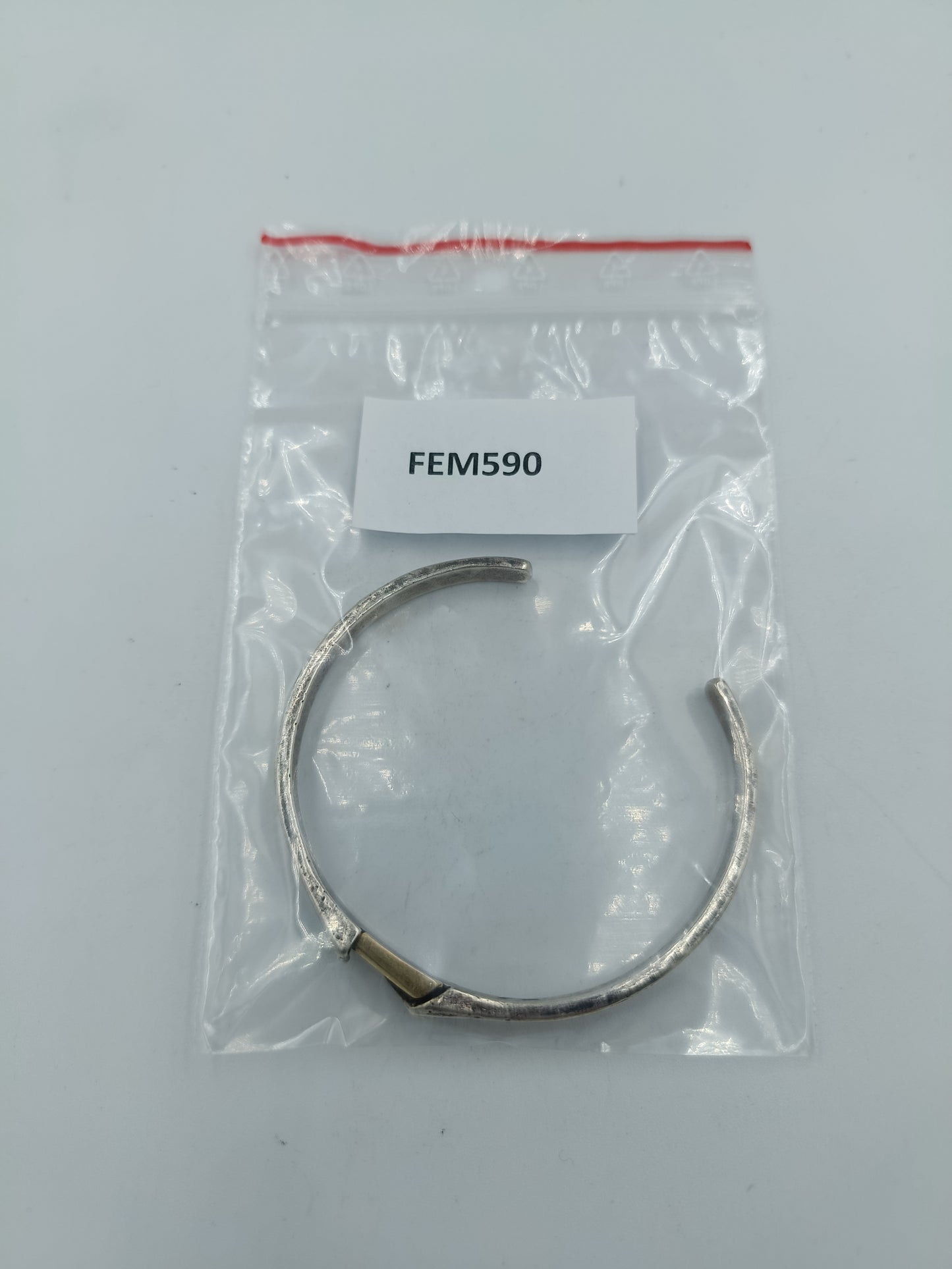 Armreif 925 Silber mit Echtgold-Akzent