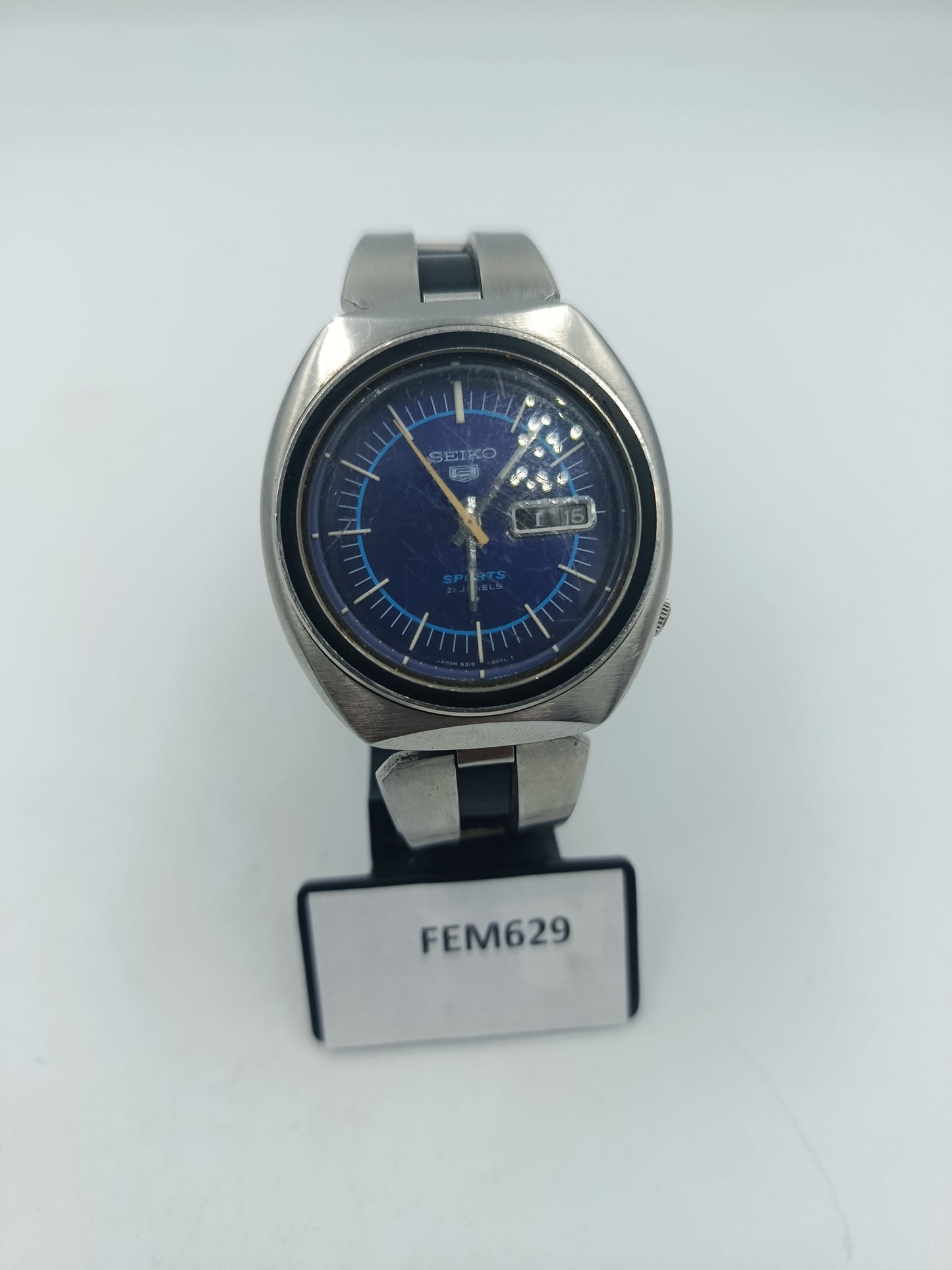 Seiko Sports Automatik 6119-8070 Herren Armbanduhr Blau Edelstahl