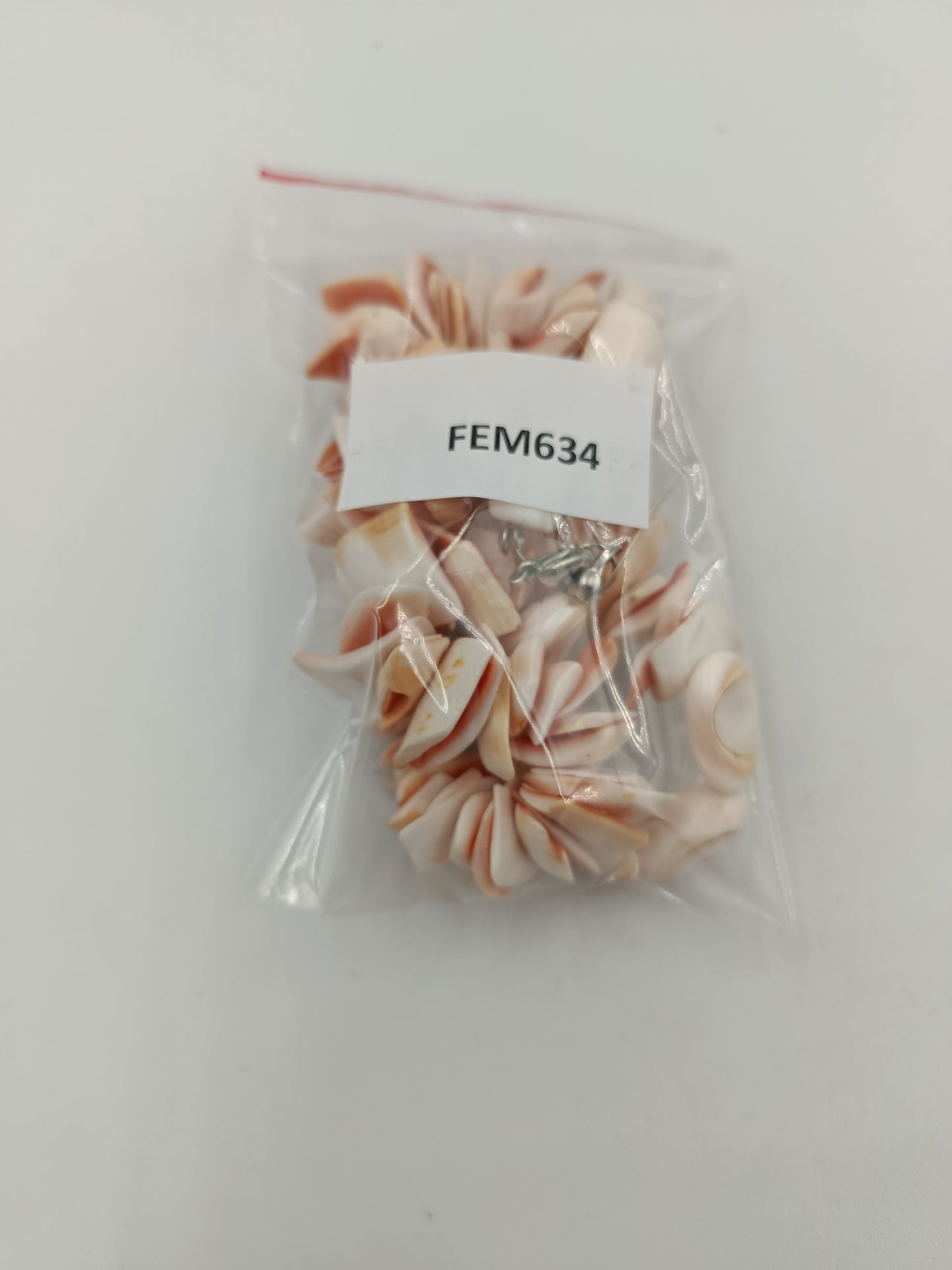 Vintage Muschelkette in Creme Apricot Naturdesign Handarbeit