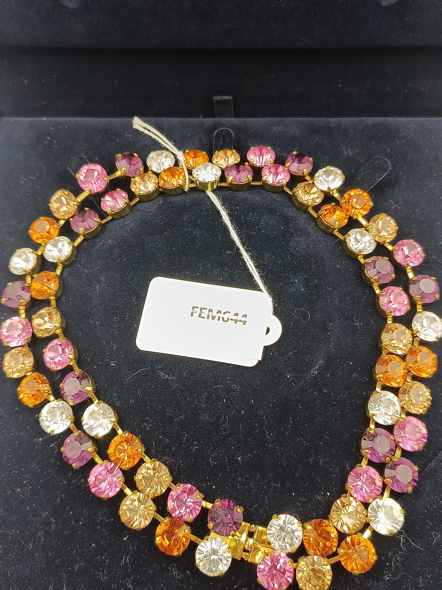 Swarovski Glitzer Kristall Collier in Goldoptik