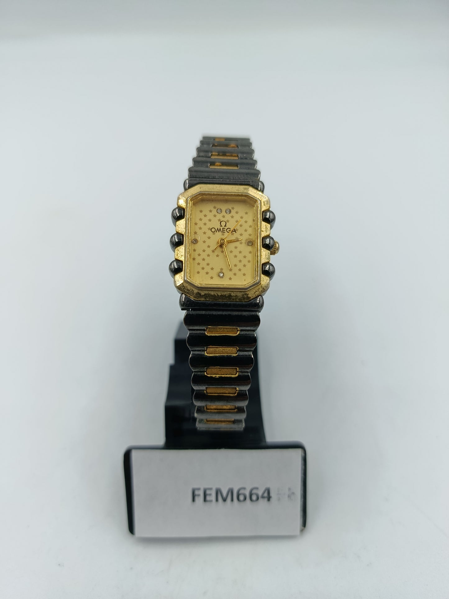 Damenarmbanduhr Goldfarben Rechteckig Elastisches Armband