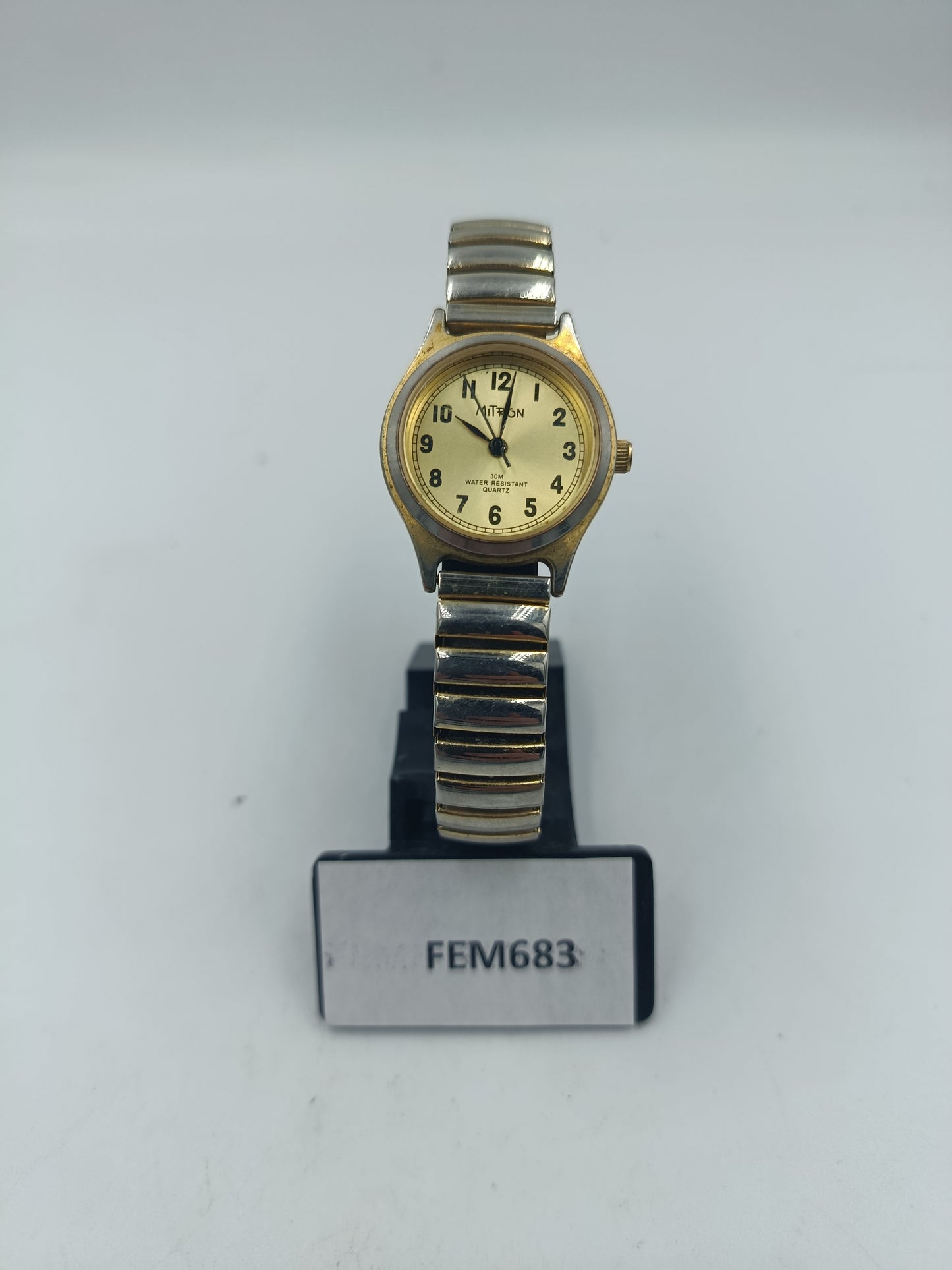 Miton Quartz Armbanduhr Gold Silber Elastikband