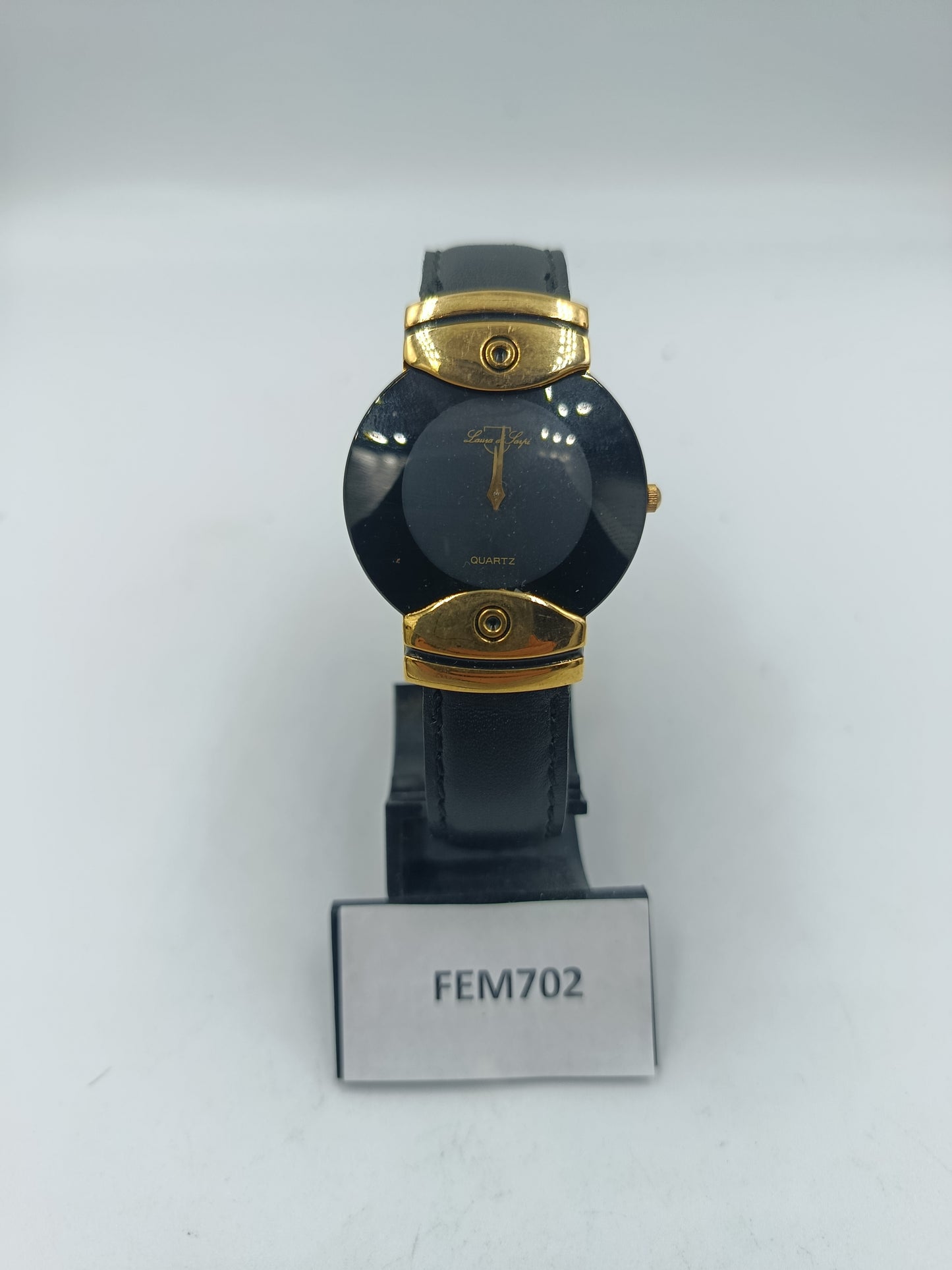 Laura di Sogni Damenarmbanduhr Schwarz Gold Quartz Elegant