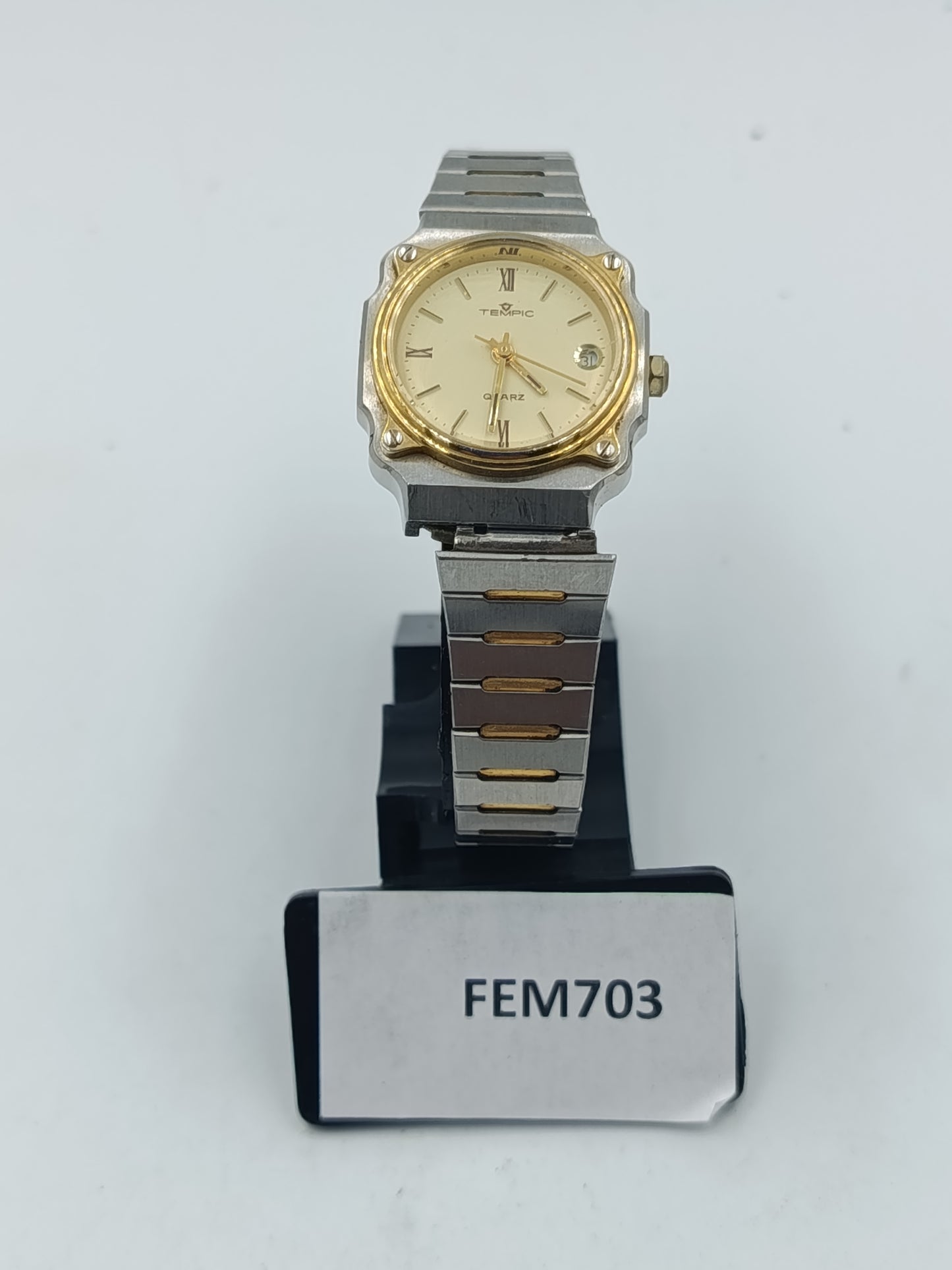 Tempic Herrenarmbanduhr Bicolor Quartz mit Datumsanzeige
