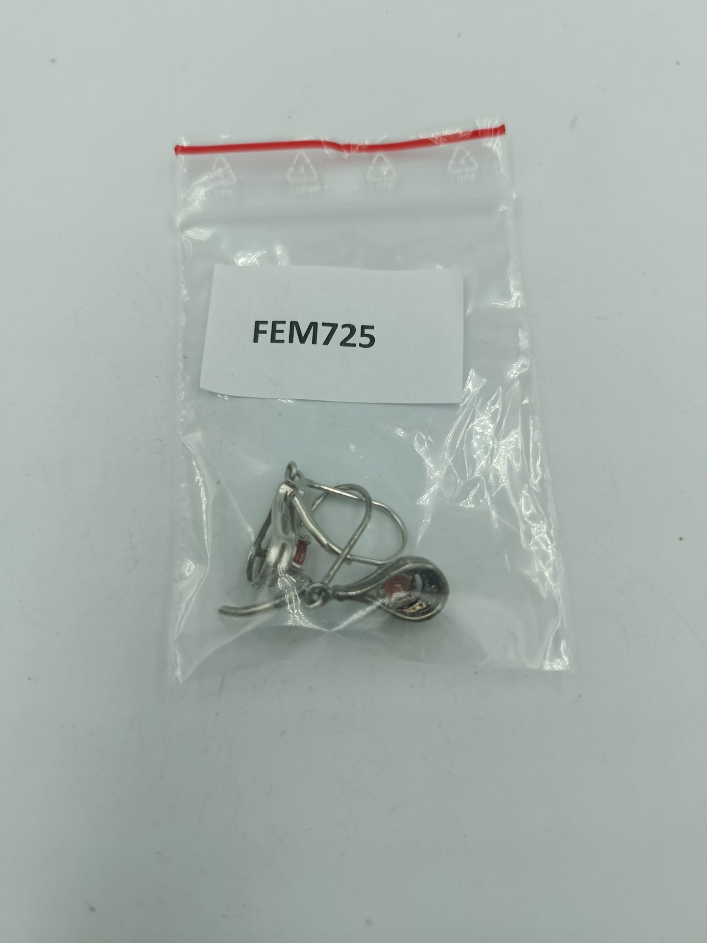 925 Silber Ohrringe mit rotem Stein Tropfenform elegant