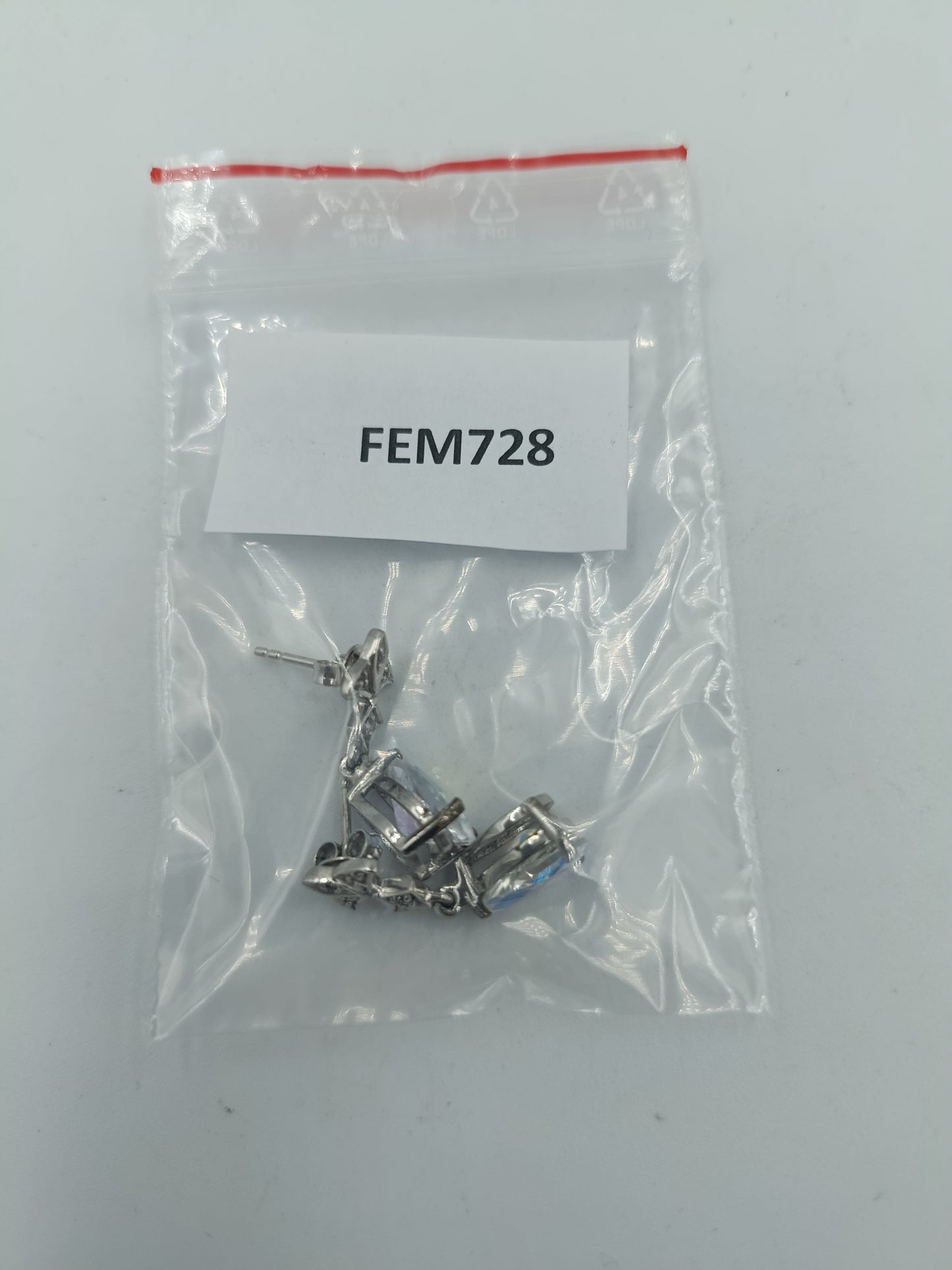 925 Silber Ohrringe mit irisierendem Stein Tropfenform elegant