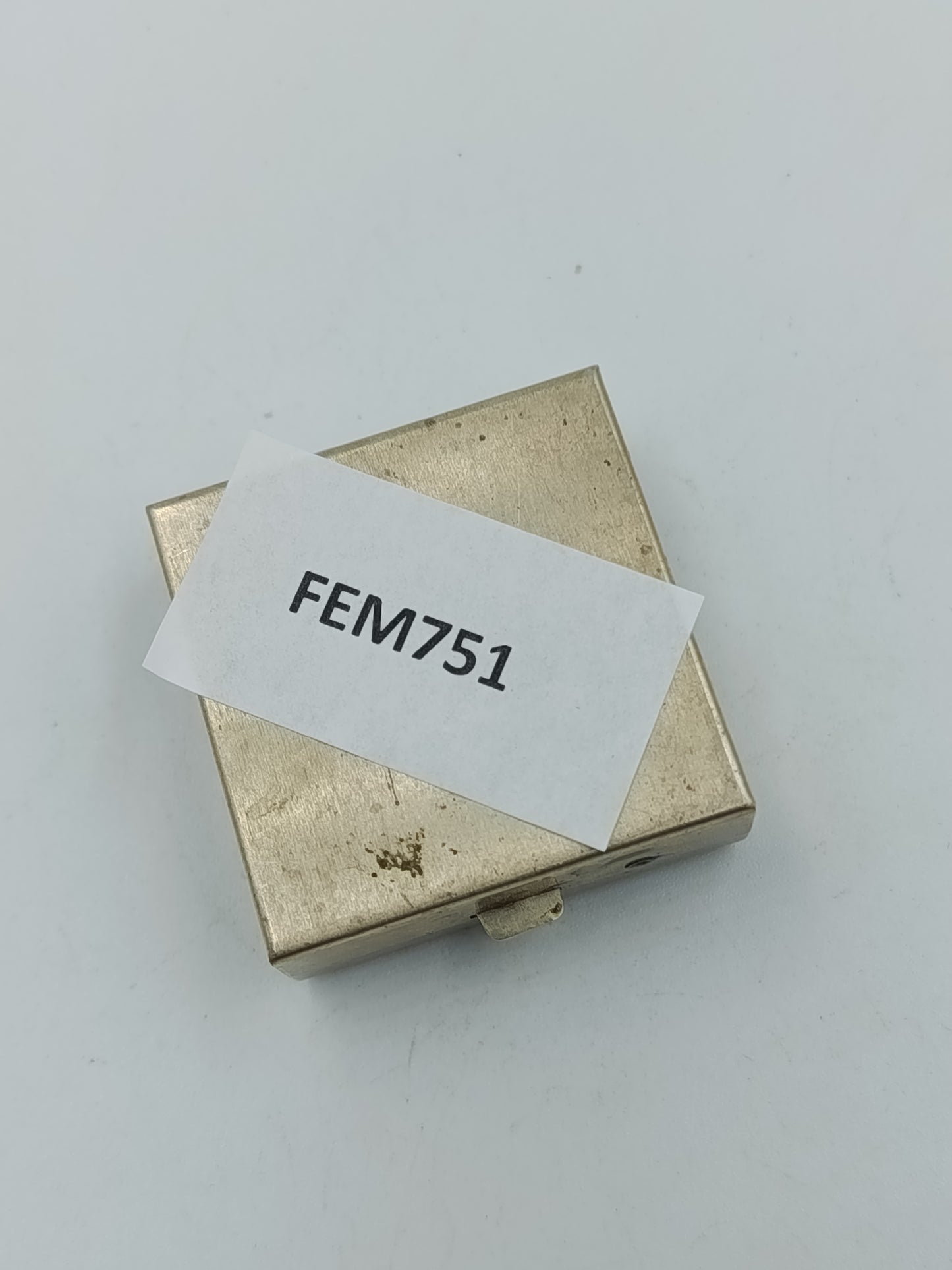 Kleine Metall Dose mit Emaille Deckel Motiv Orange