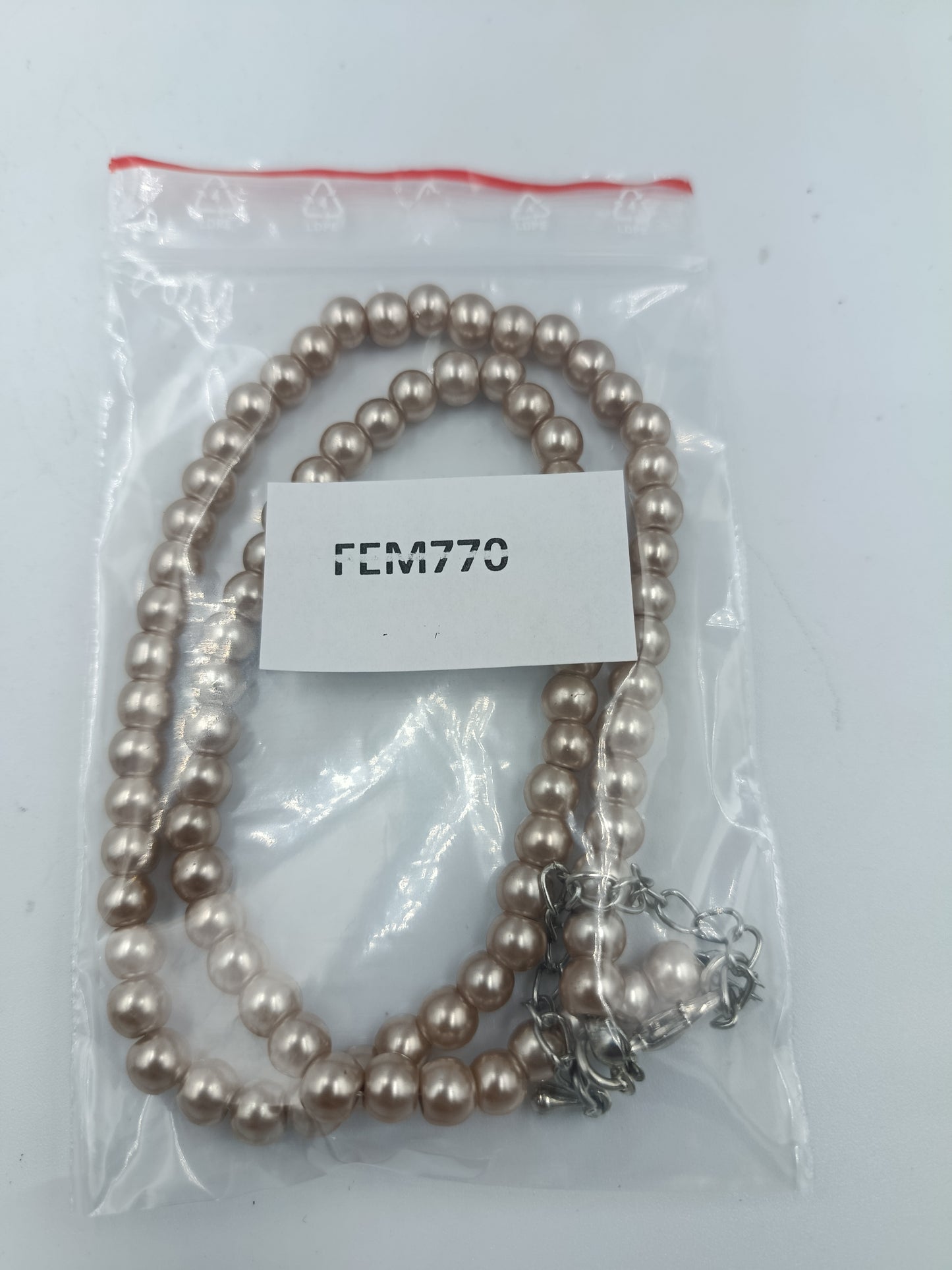 Perlenkette Roséfarben Elegant Klassisch